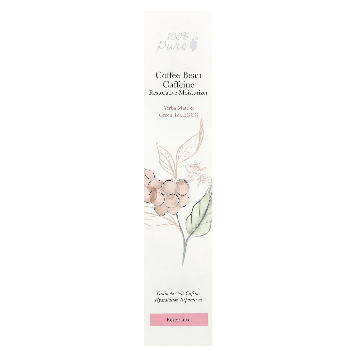 100% Pure Restorative Moisturizer, Caffeine & Yerba Mate, 1.4 fl oz - Image 2