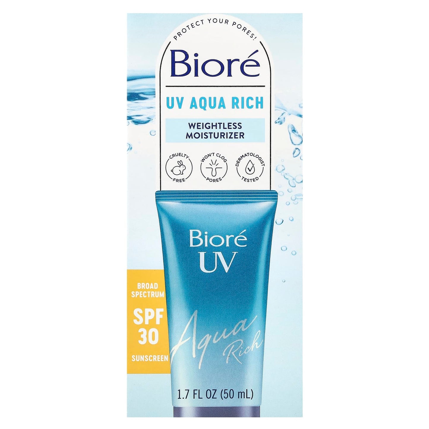 Biore UV Aqua Rich Weightless Moisturizer SPF 30 1.7 fl oz - Image 2