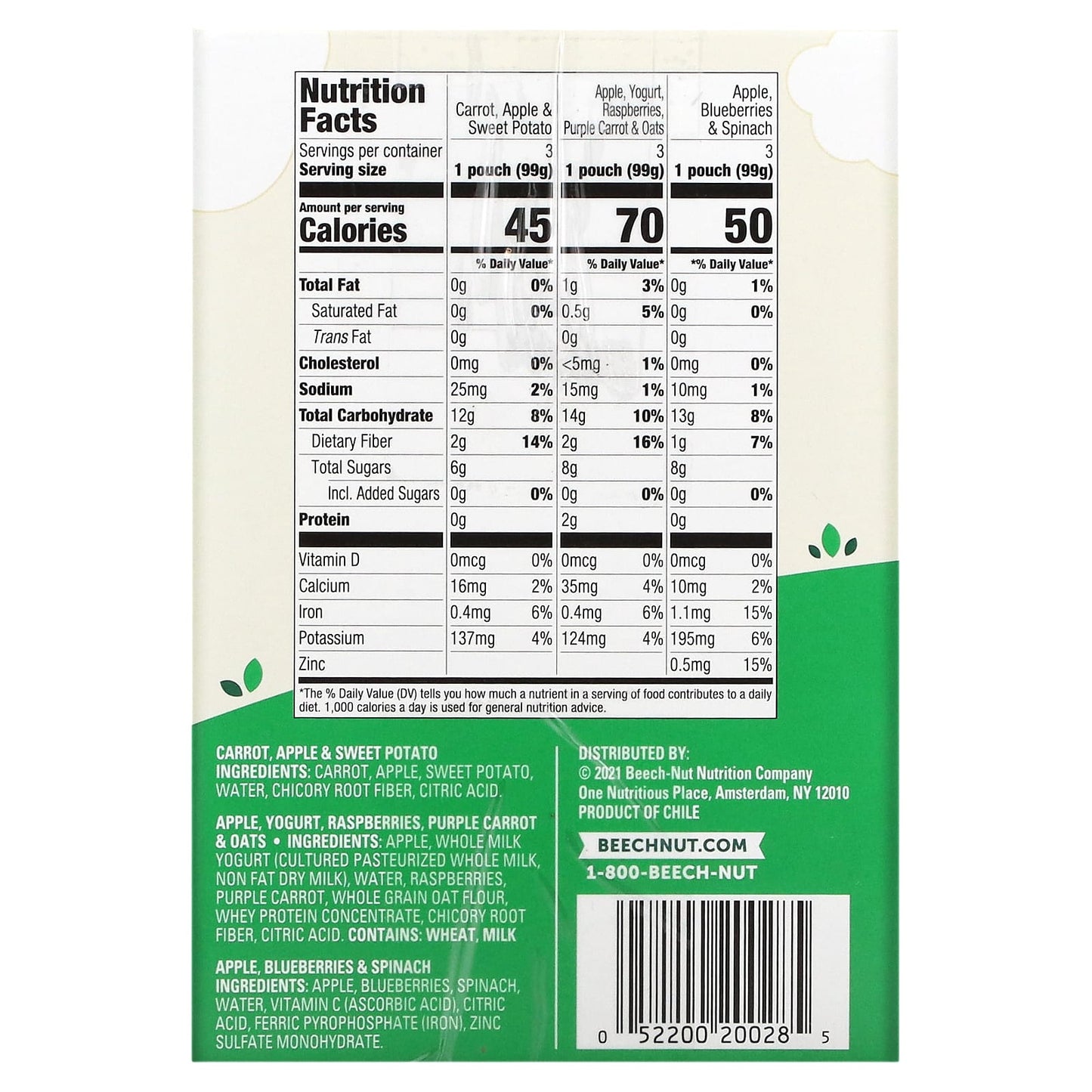 Beech-Nut Variety Baby Food Pouches, 12+ Months, 9 Pouches - Image 2