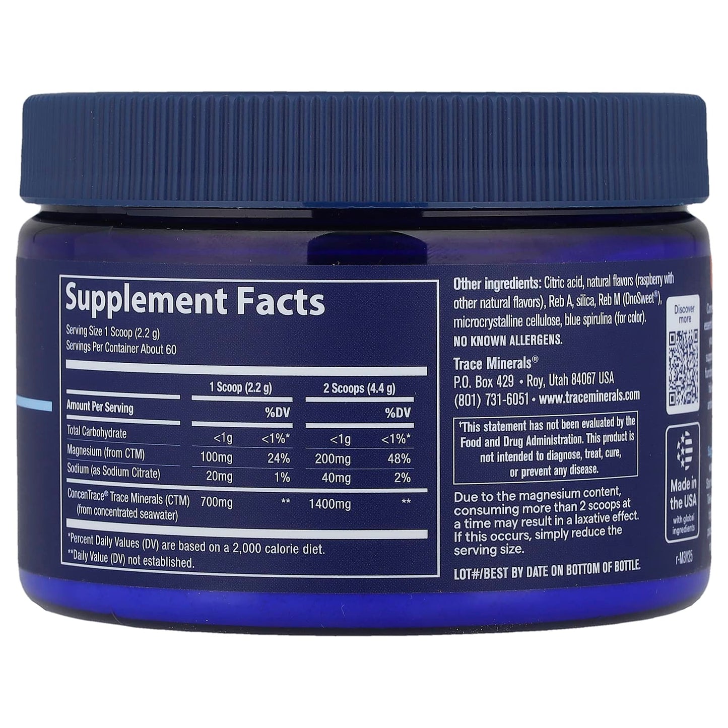 ConcenTrace®, Daily Mineral Powder, Blue Raspberry, 4.65 oz (132 g) - Image 2