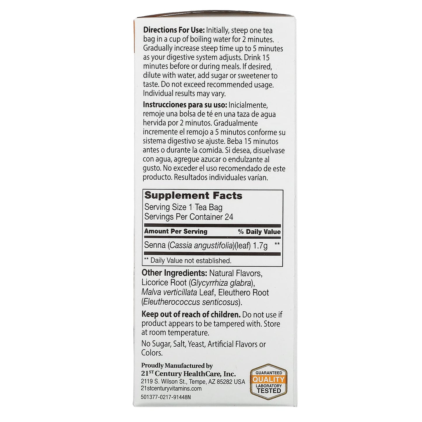 21st Century Herbal Slimming Tea - Orange Spice, Caffeine Free, 24 Tea Bags - Image 2