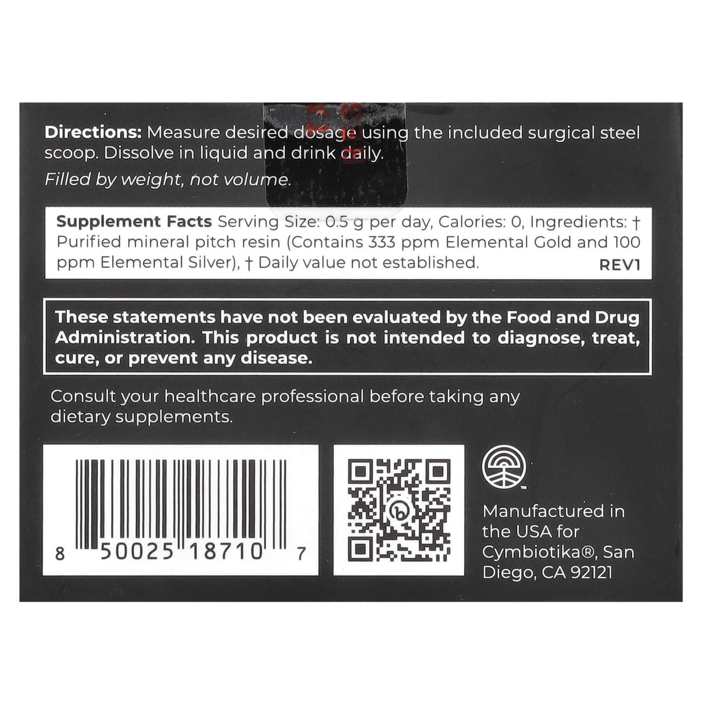 Cymbiotika Shilajit Live Resin Dietary Supplement with Fulvic Acid - Image 2