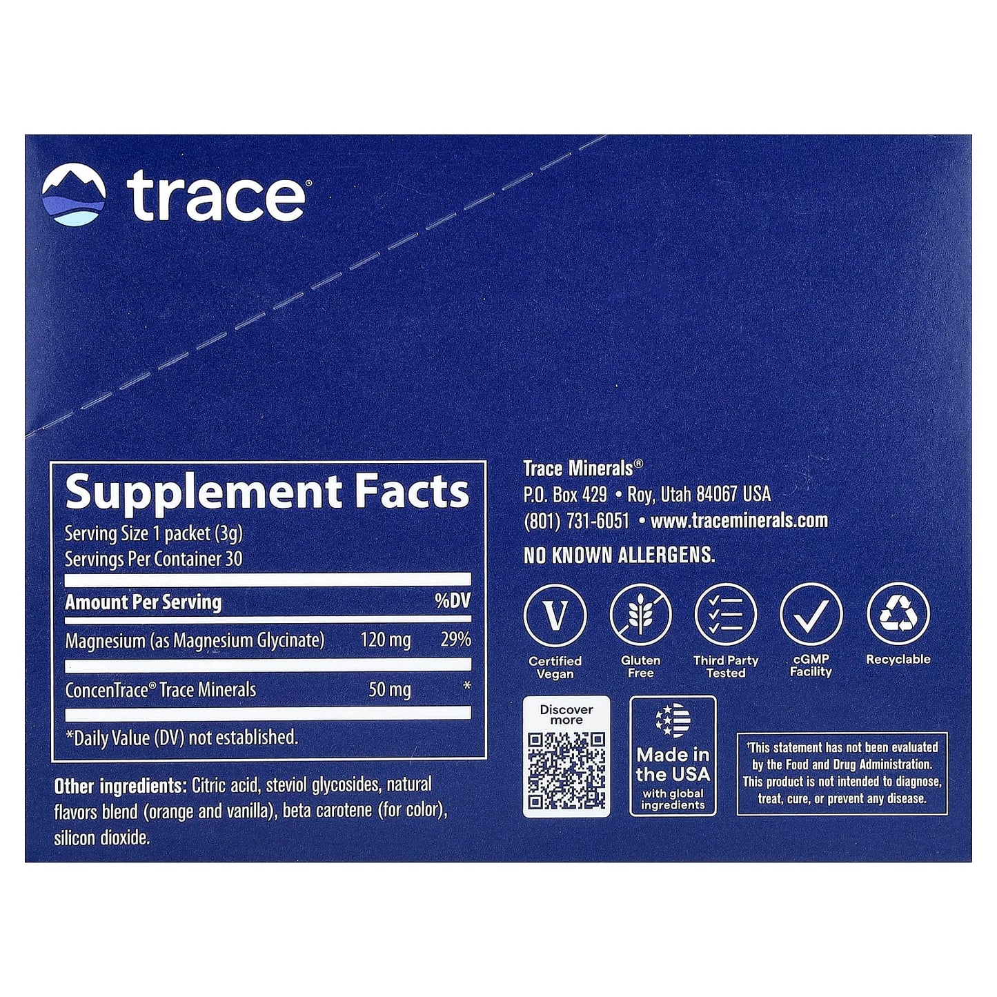 Trace, Magnesium Glycinate Powder, Orange Dream, 30 Packets, 0.11 oz (3 g) Each - Image 2