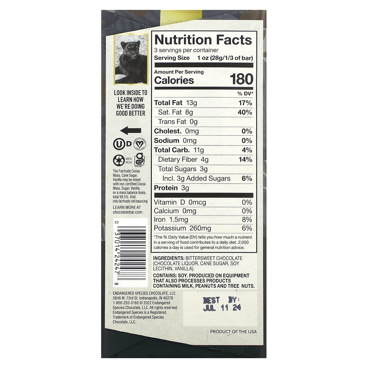 Dark Chocolate for a Cause: 88% Cocoa, 3 oz (85g) - Image 2