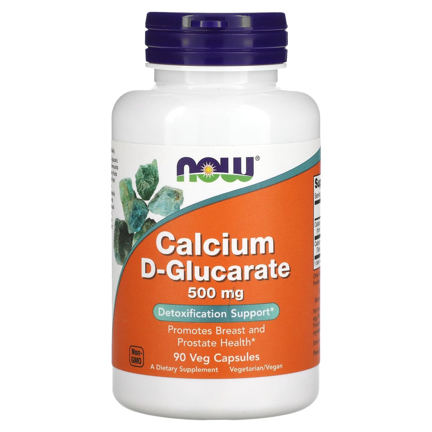NOW Foods, Calcium D-Glucarate, 500 mg, 90 Veg Capsules - Image 1