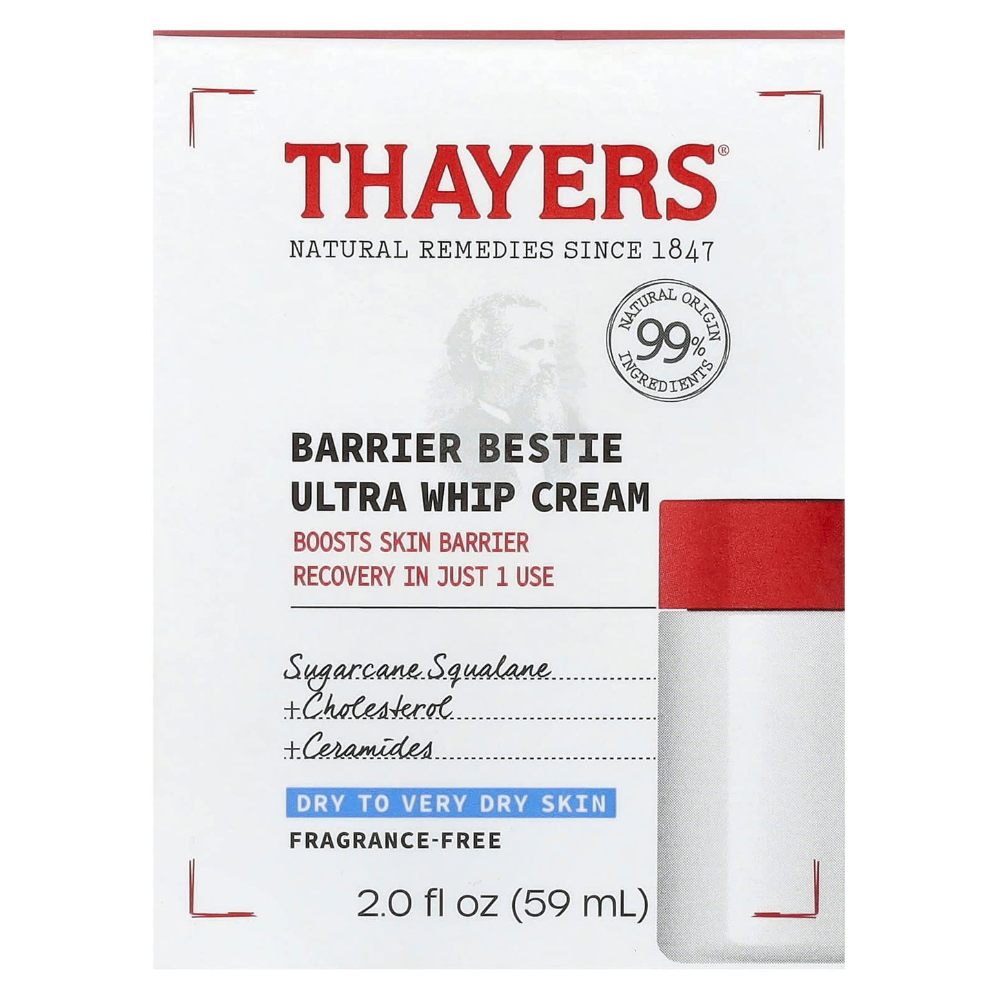 Thayers, Barrier Bestie Ultra Whip Cream, Fragrance-Free, 2 fl oz (59 ml) - Image 2