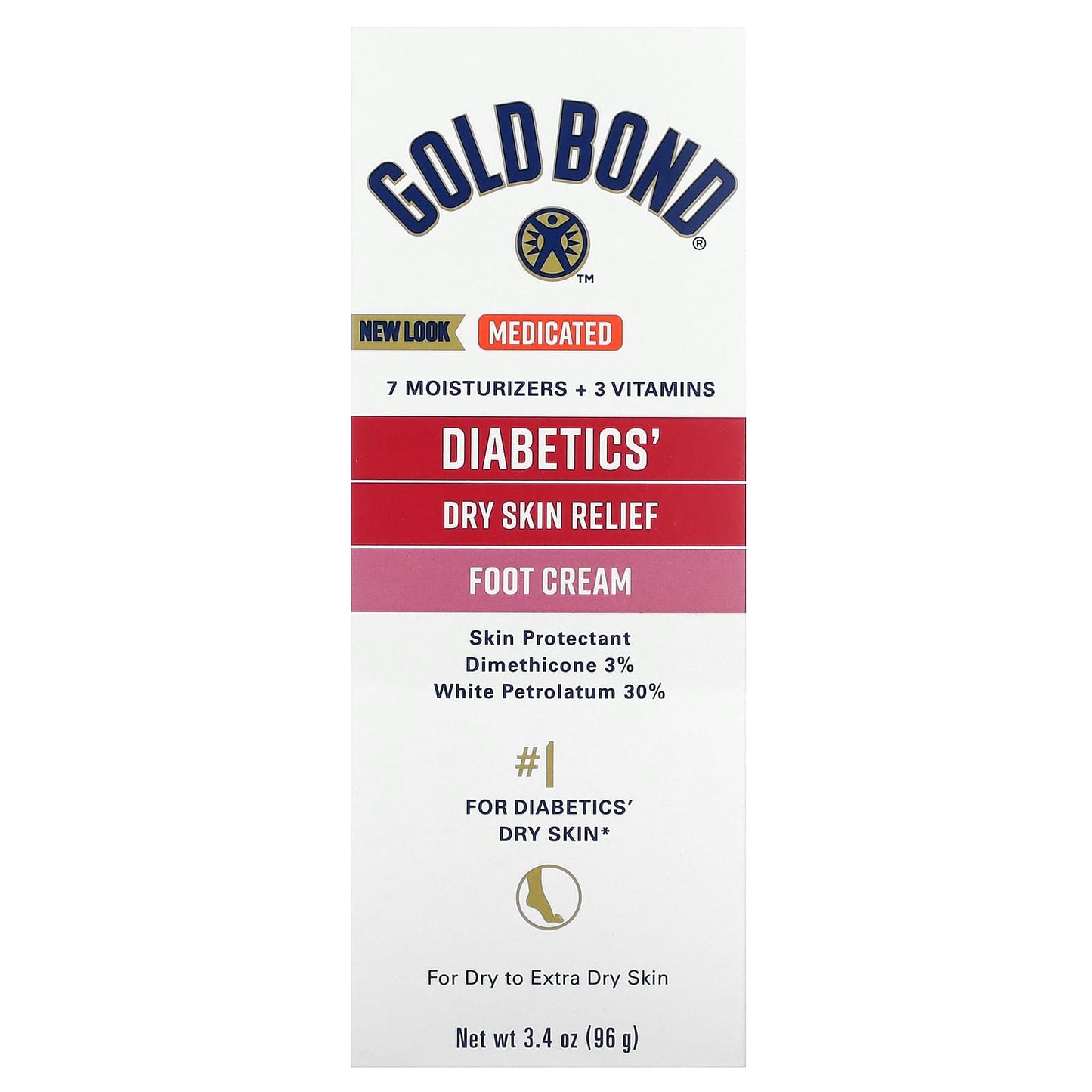 Gold Bond Diabetics Dry Skin Relief Foot Cream, 3.4 oz - Image 2
