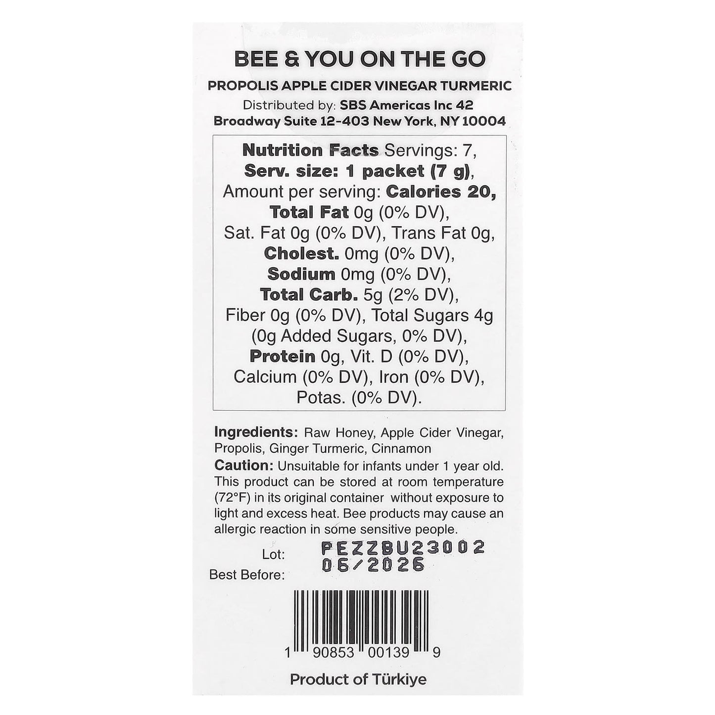 Bee & You Detox On-The-Go 7 Pack 100% Natural Supplements - Image 2