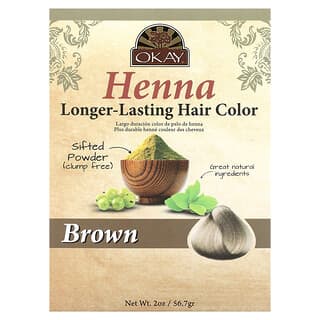 Long-Lasting Henna Hair Color by Okay Pure Naturals, 2 oz - Brown
