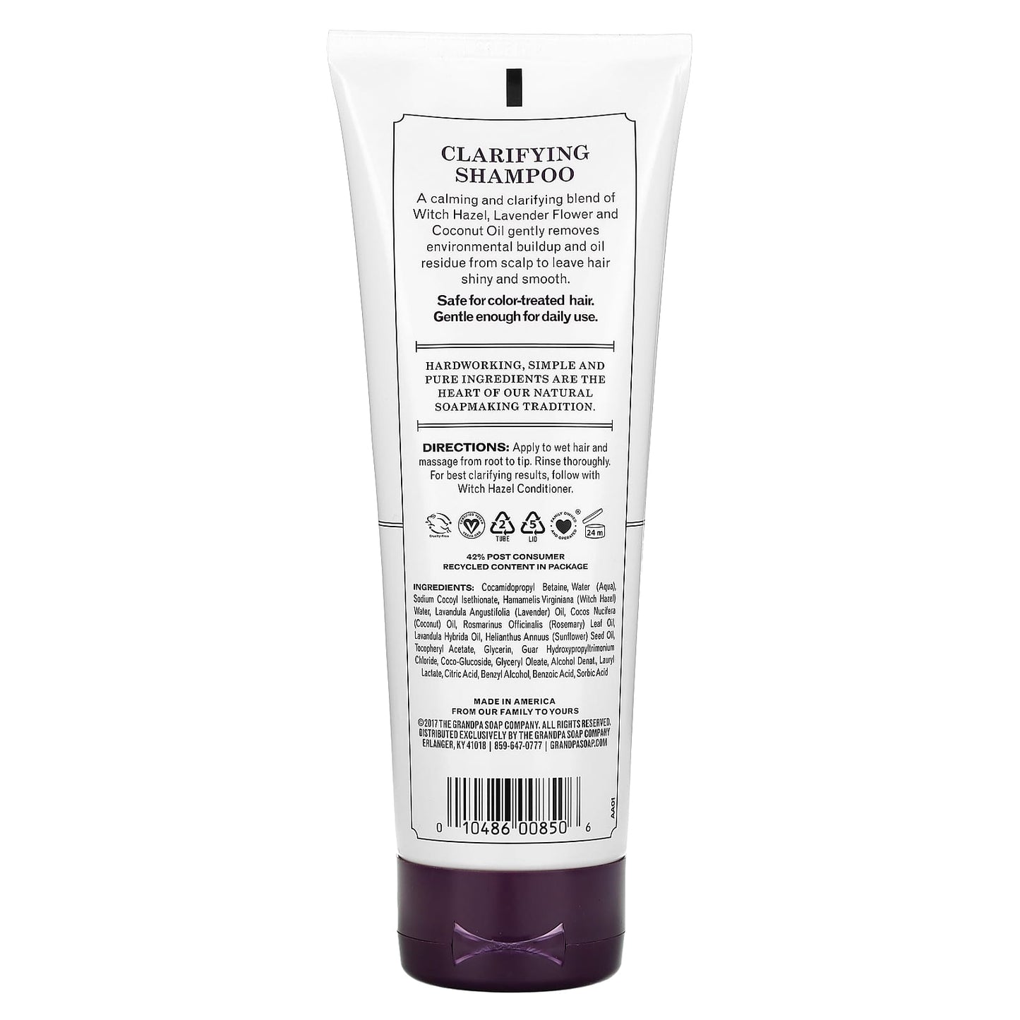 The Grandpa Soap Co., Witch Hazel Shampoo, Clarify, All Hair Types, 8 fl oz (237 ml) - Image 2