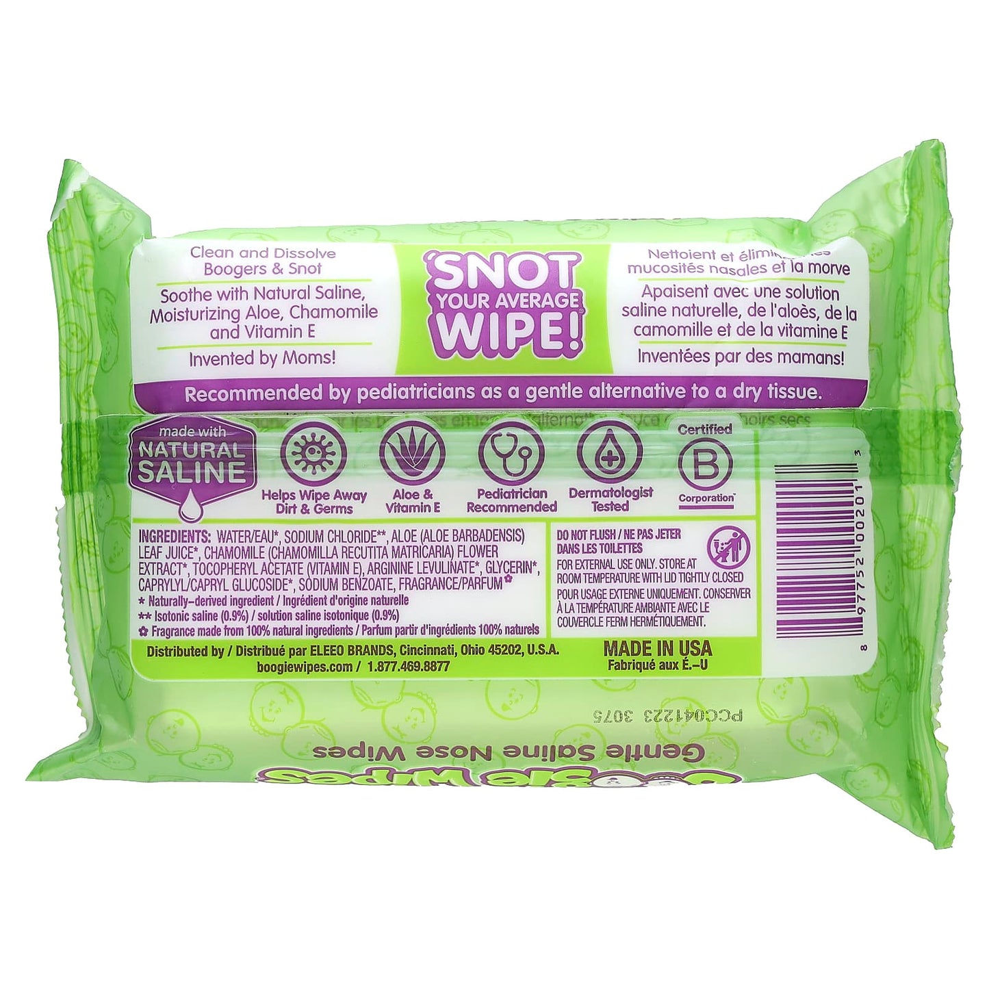 Gentle Saline Nose Wipes for Babies - Boogie Wipes, Fresh Scent - Image 2