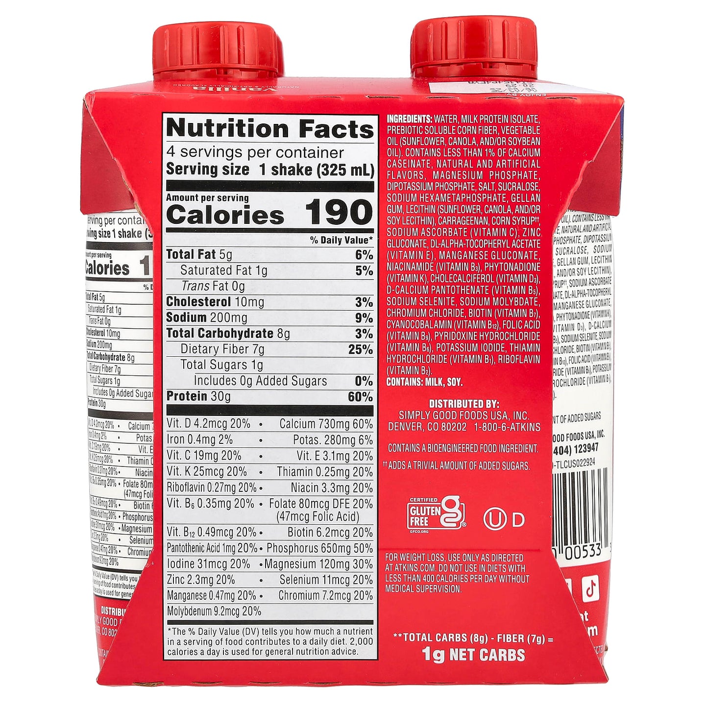 Atkins Vanilla High Protein Shake for Weight Loss and Lean Muscle Mass - Image 2