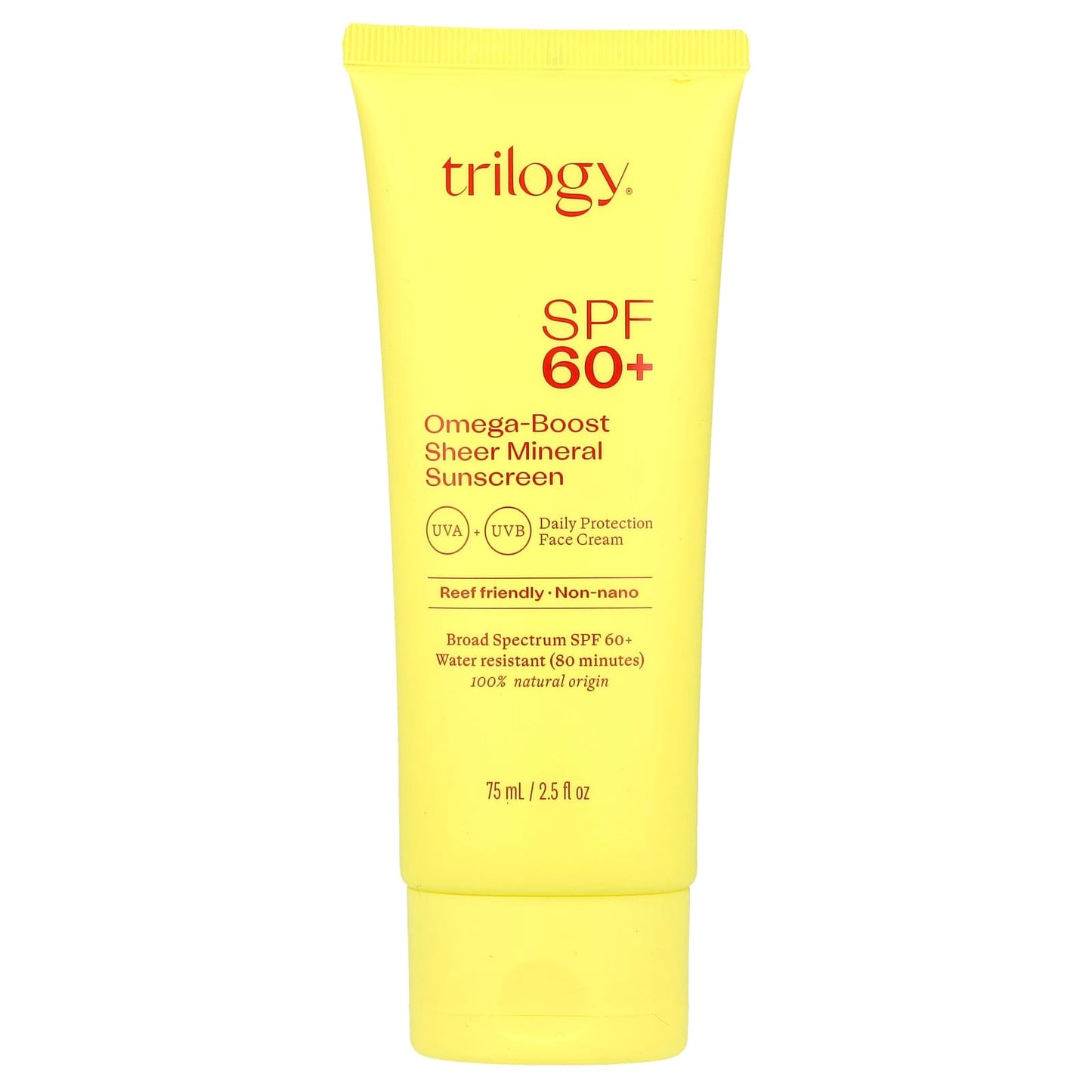 Trilogy, Omega-Boost Sheer Mineral Sunscreen, SPF 60+, 2.5 fl oz (75 ml) - Image 1