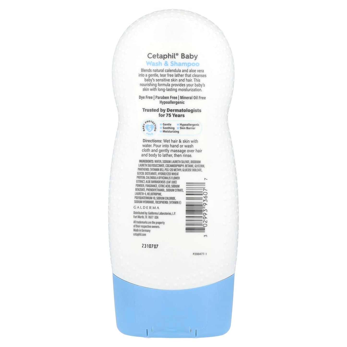 Cetaphil Calendula Baby Wash & Shampoo, Sensitive Skin, 7.8 oz - Image 2