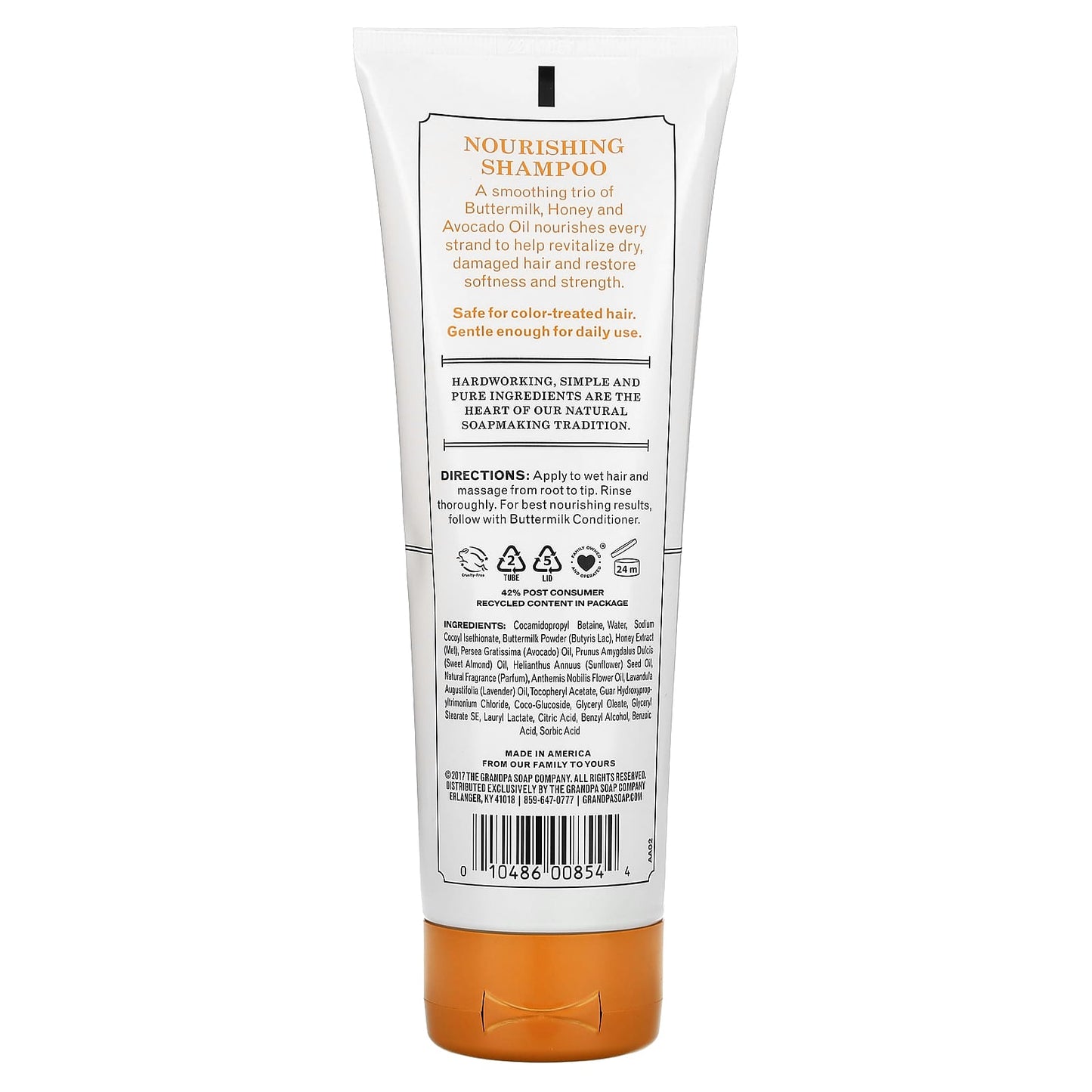 The Grandpa Soap Co., Buttermilk Shampoo, Nourish, All Hair Types, 8 fl oz (237 ml) - Image 2