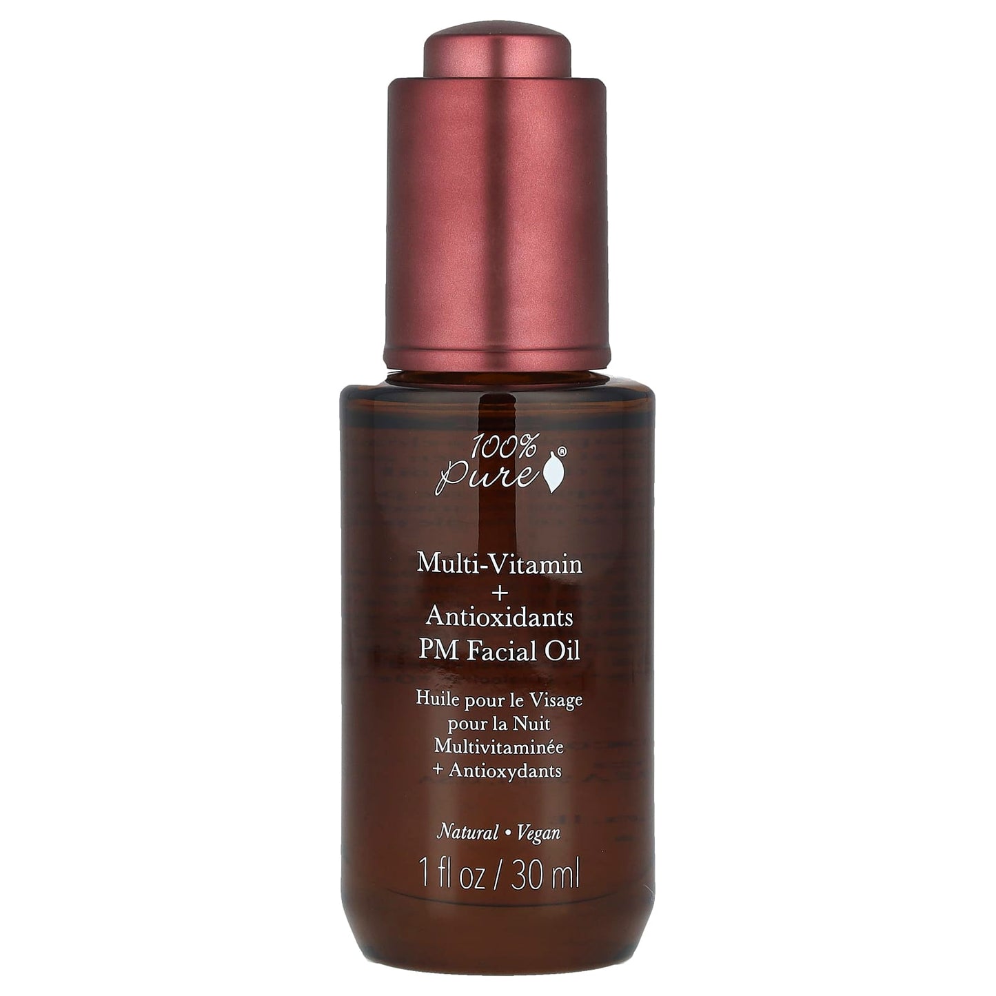 100% Pure, Multi-Vitamin + Antioxidants PM Facial Oil, 1 fl oz (30 ml)