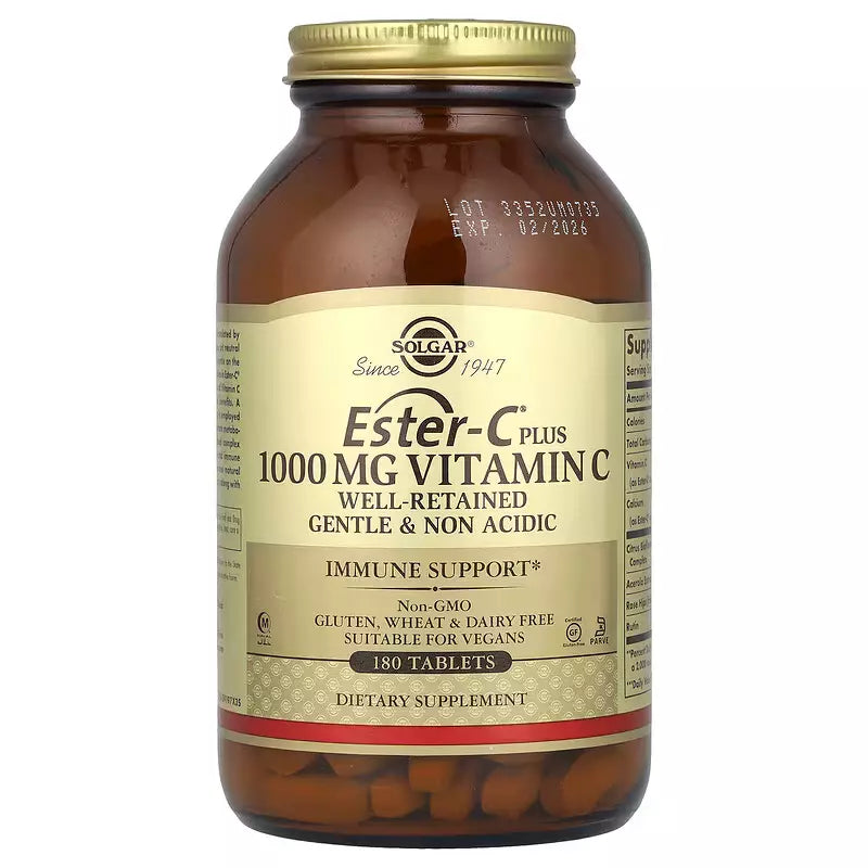 Solgar, Ester-C® Plus, Vitamin C, 1,000 mg, 180 Tablets, Expiry:2027