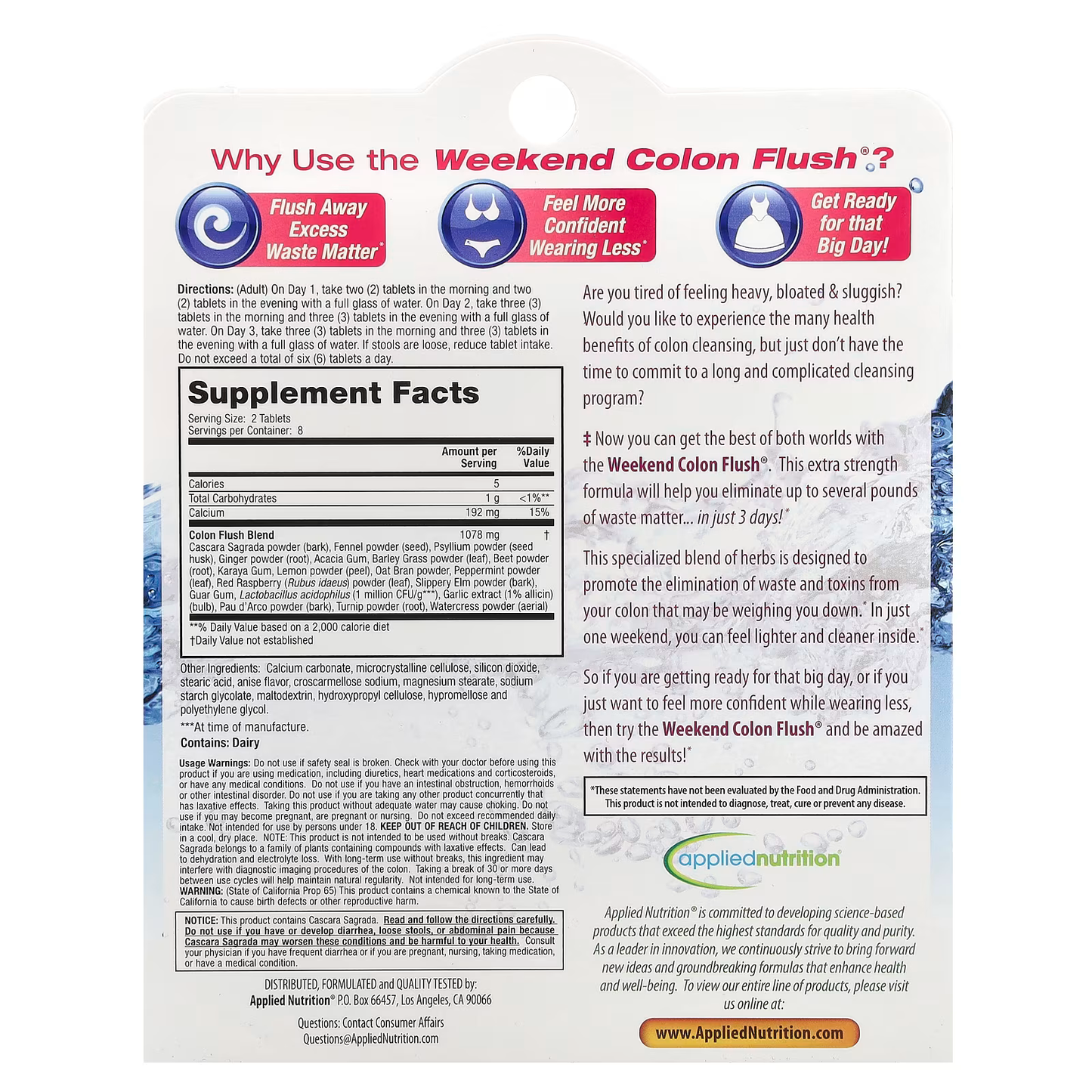 Applied Nutrition, Weekend Colon Flush®, 16 Tablets, Expiry: 2026