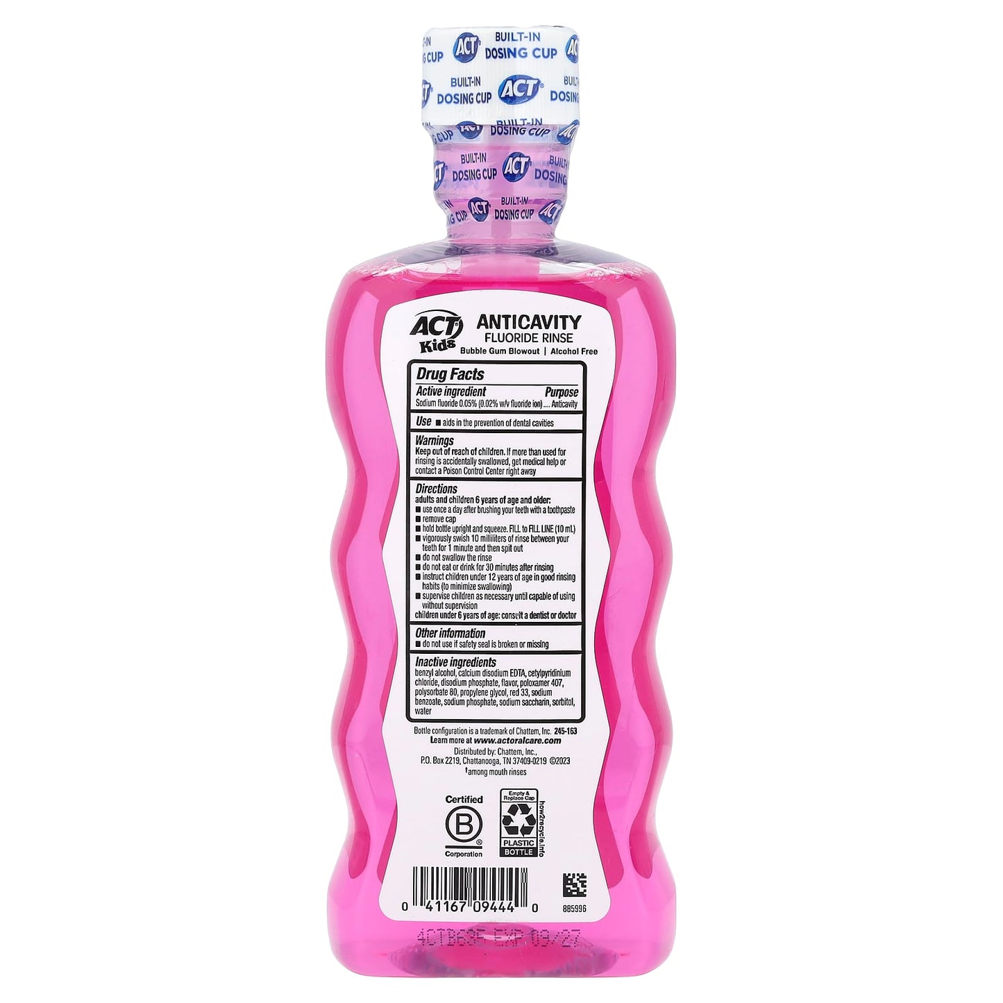 Act Bubble Gum Blowout, Anticavity Kid's Rinse, Sugar & Alcohol Free, 16.9 oz - Image 2