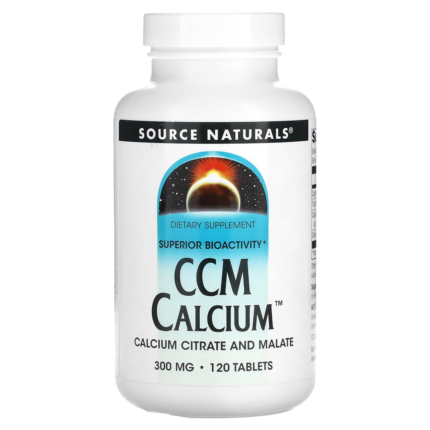 Source Naturals, CCM Calcium, 300 mg, 120 Tablets - Image 1