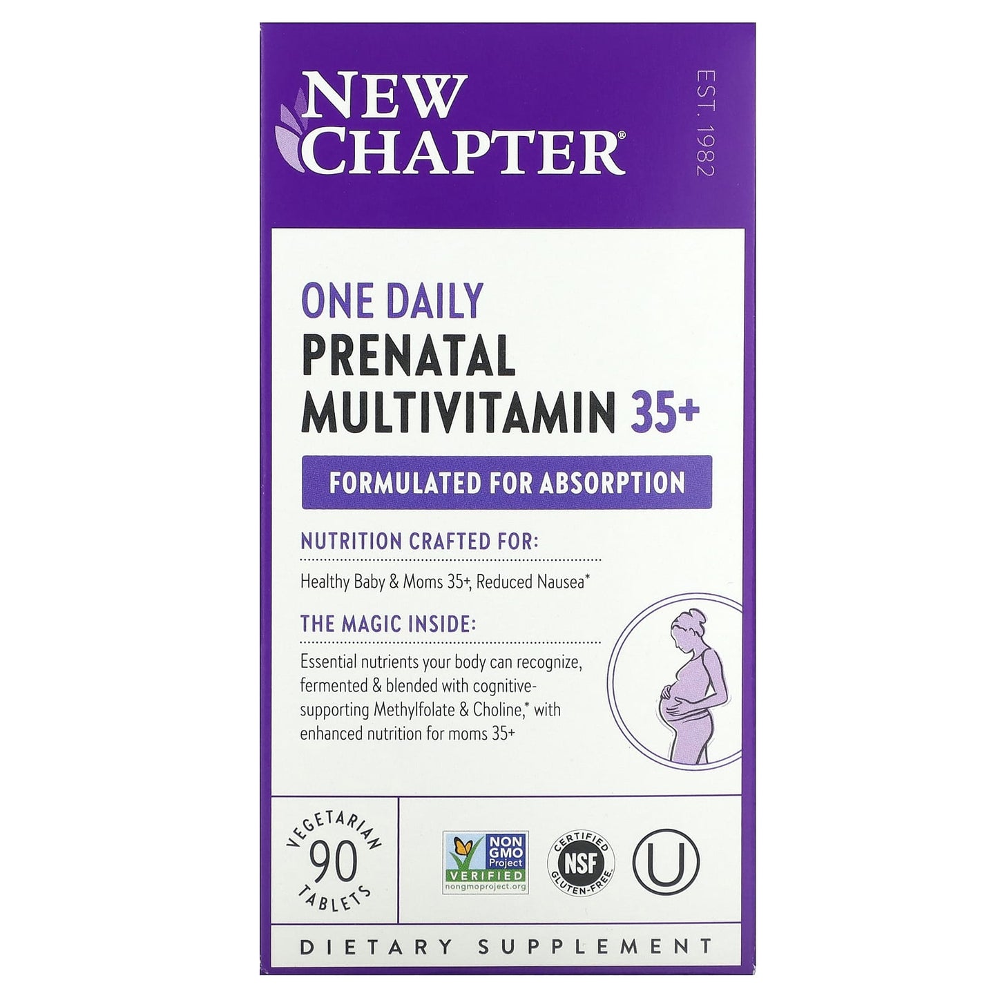 New Chapter, One Daily Prenatal Multivitamin 35+, 90 Vegetarian Tablets - Image 1