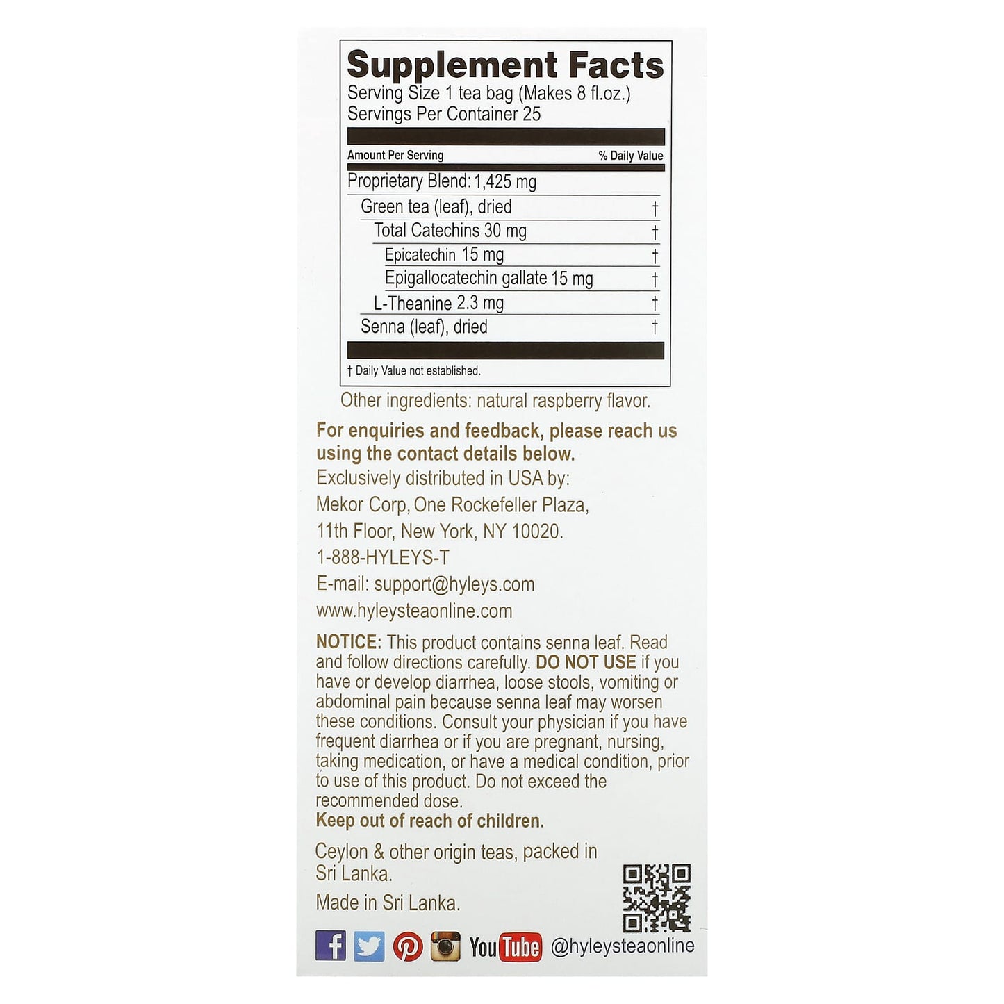 Raspberry Slim Tea for Weight Loss, 25 Herbal Tea Bags by Hyleys Tea - Image 2