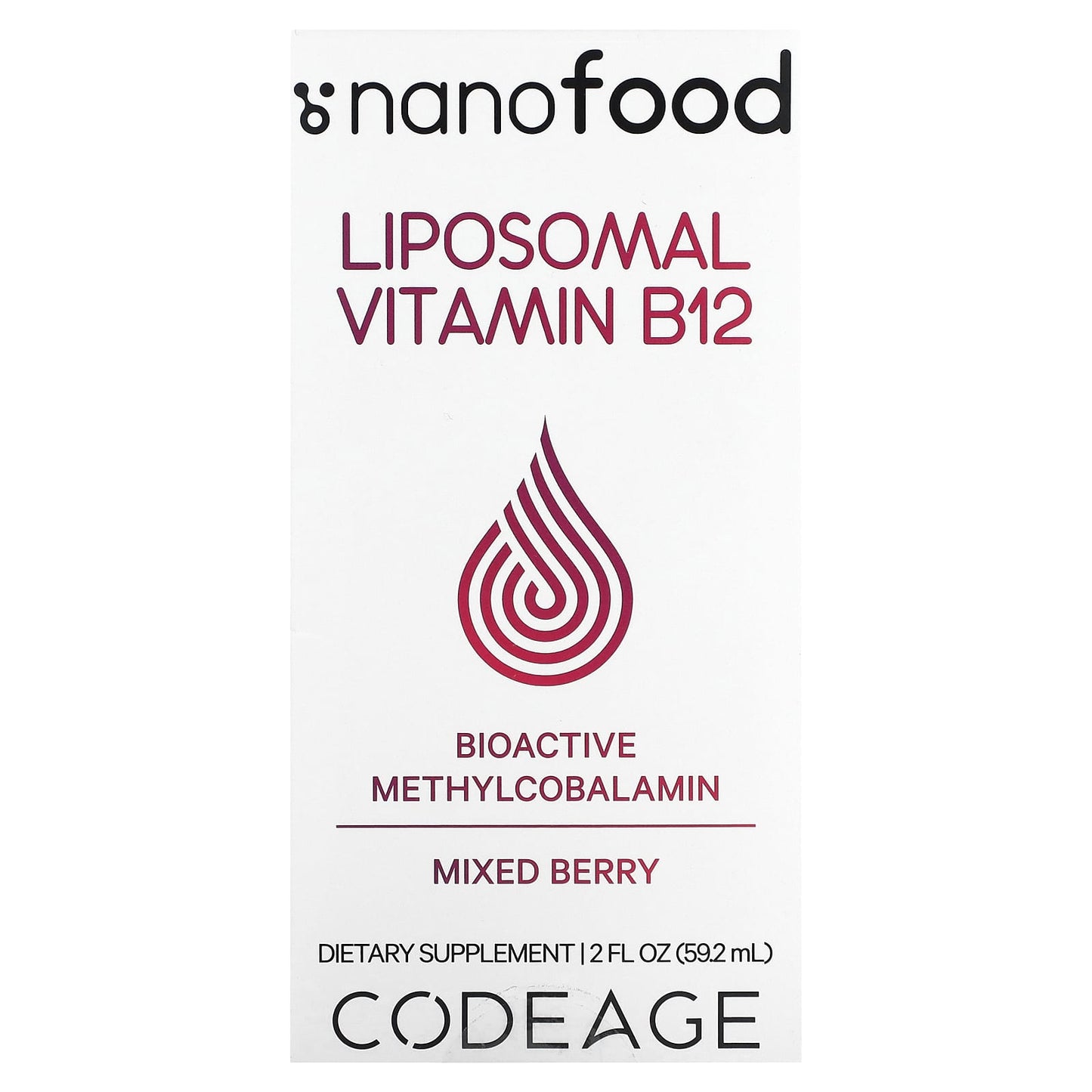 Codeage Liposomal Vitamin B12 Supplement for Energy & Mood - 2 fl oz - Image 1