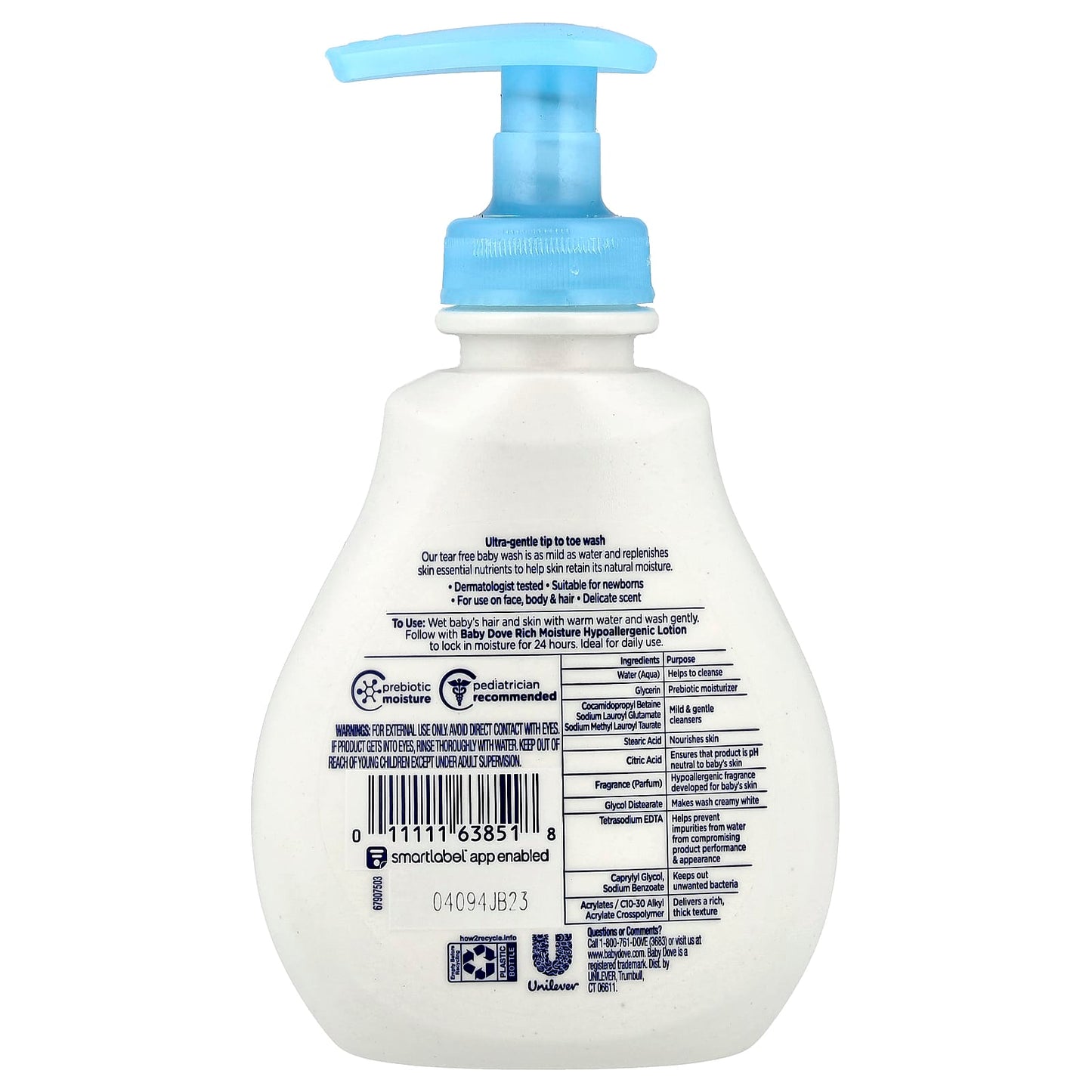 Dove Baby Sensitive Skin Care Hypoallergenic Wash for Newborns - Image 2