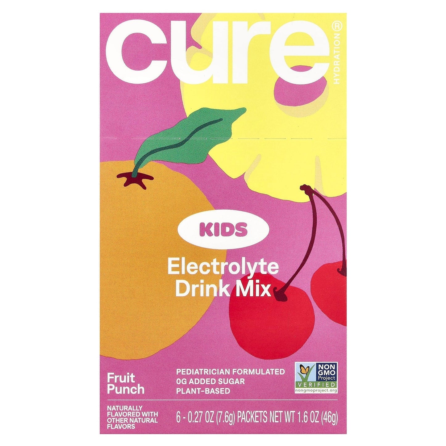 Cure Hydration Fruit Punch Electrolyte Drink Mix for Kids 6 Packets - Image 1