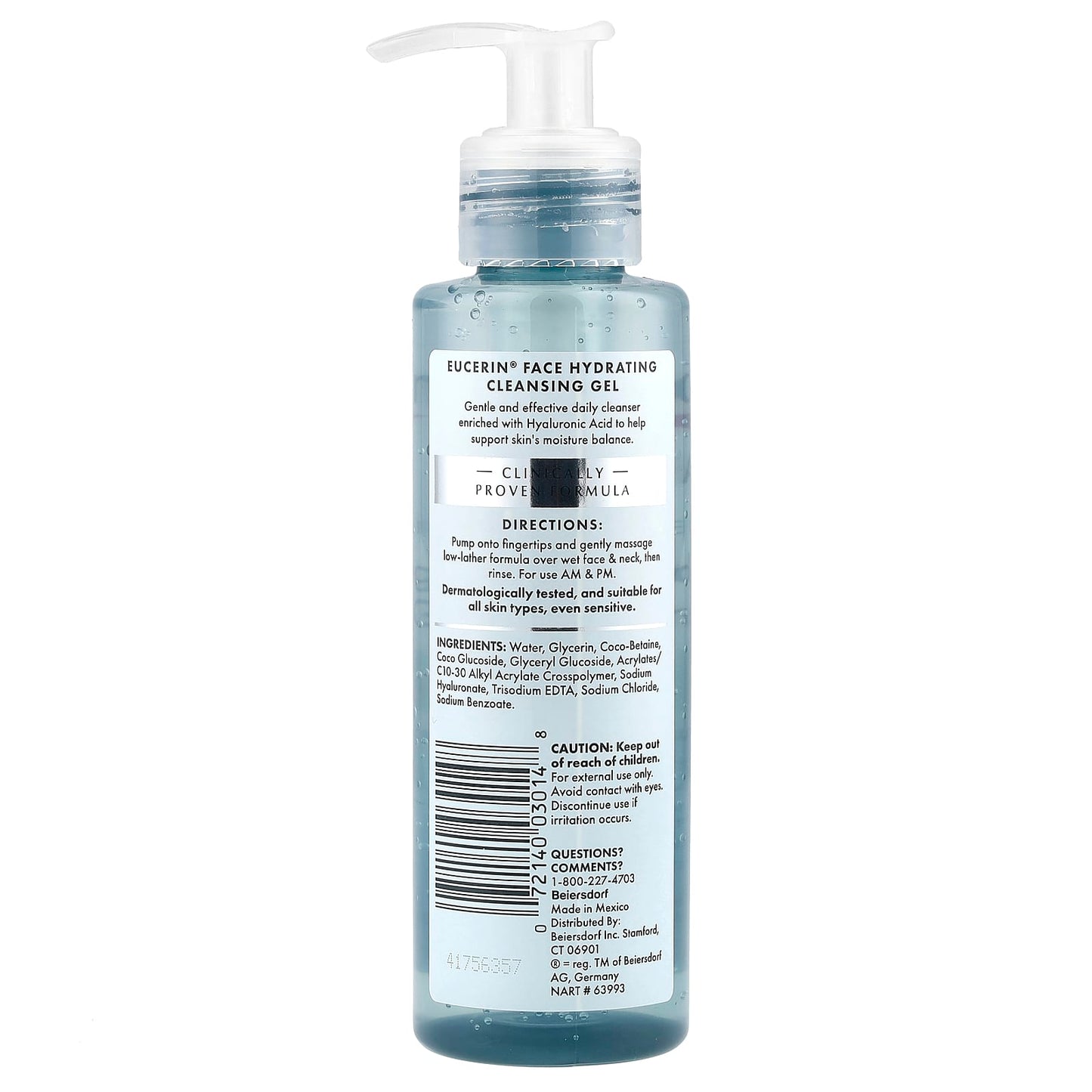 Eucerin Hydrating Face Cleanser with Hyaluronic Acid - 6.8 fl oz - Image 2