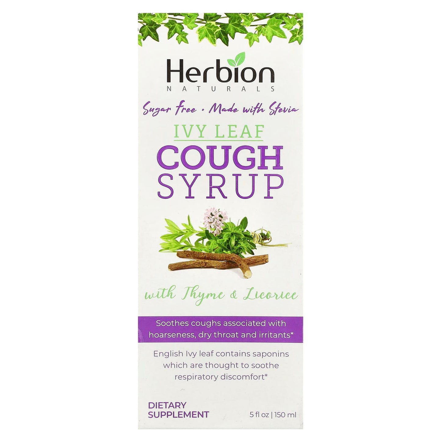 Natural Cough Syrup for Adults & Kids - Sugar Free, 5 fl oz - Image 1