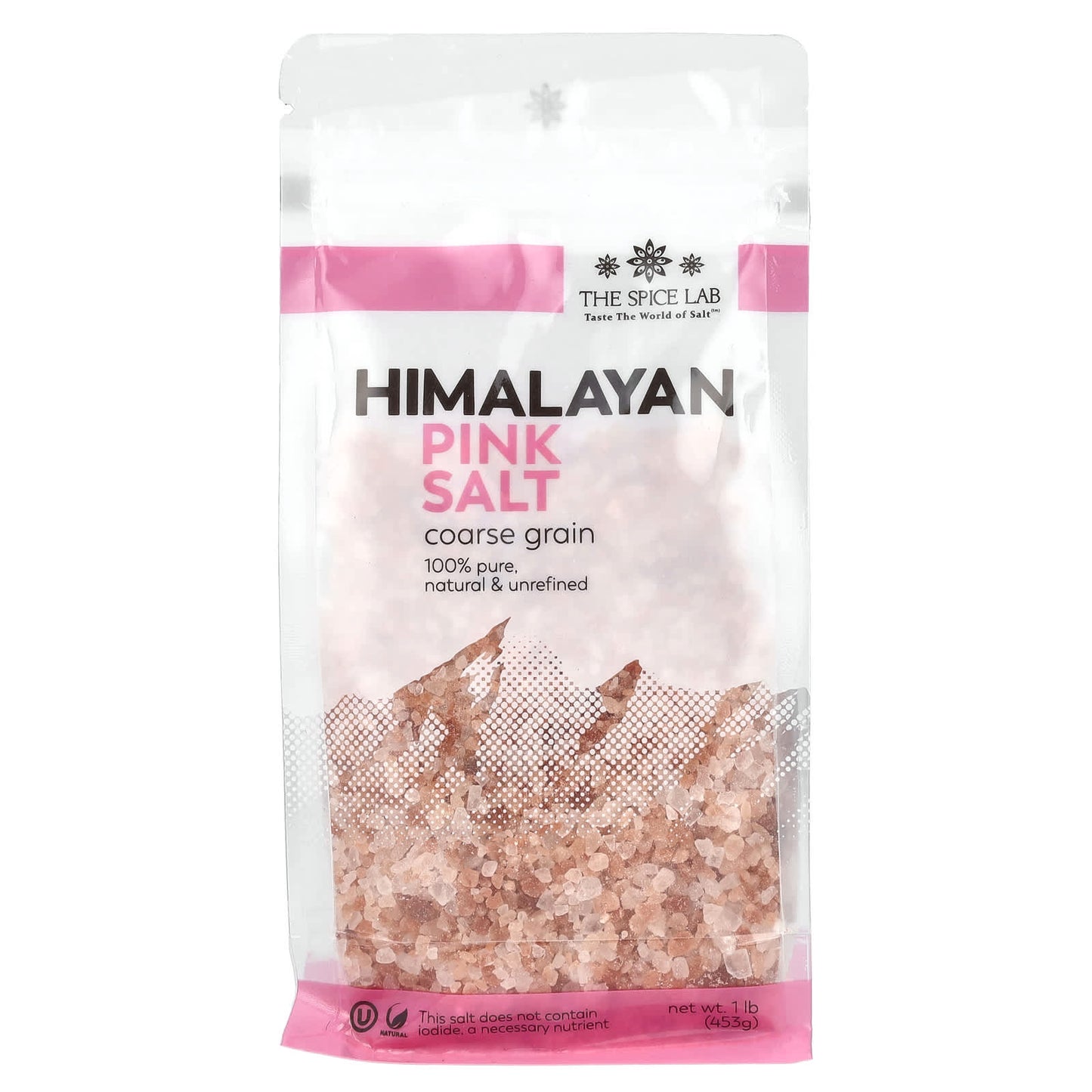 The Spice Lab, Himalayan Pink Salt, Coarse Grain, 1 lb (453 g) - Image 1