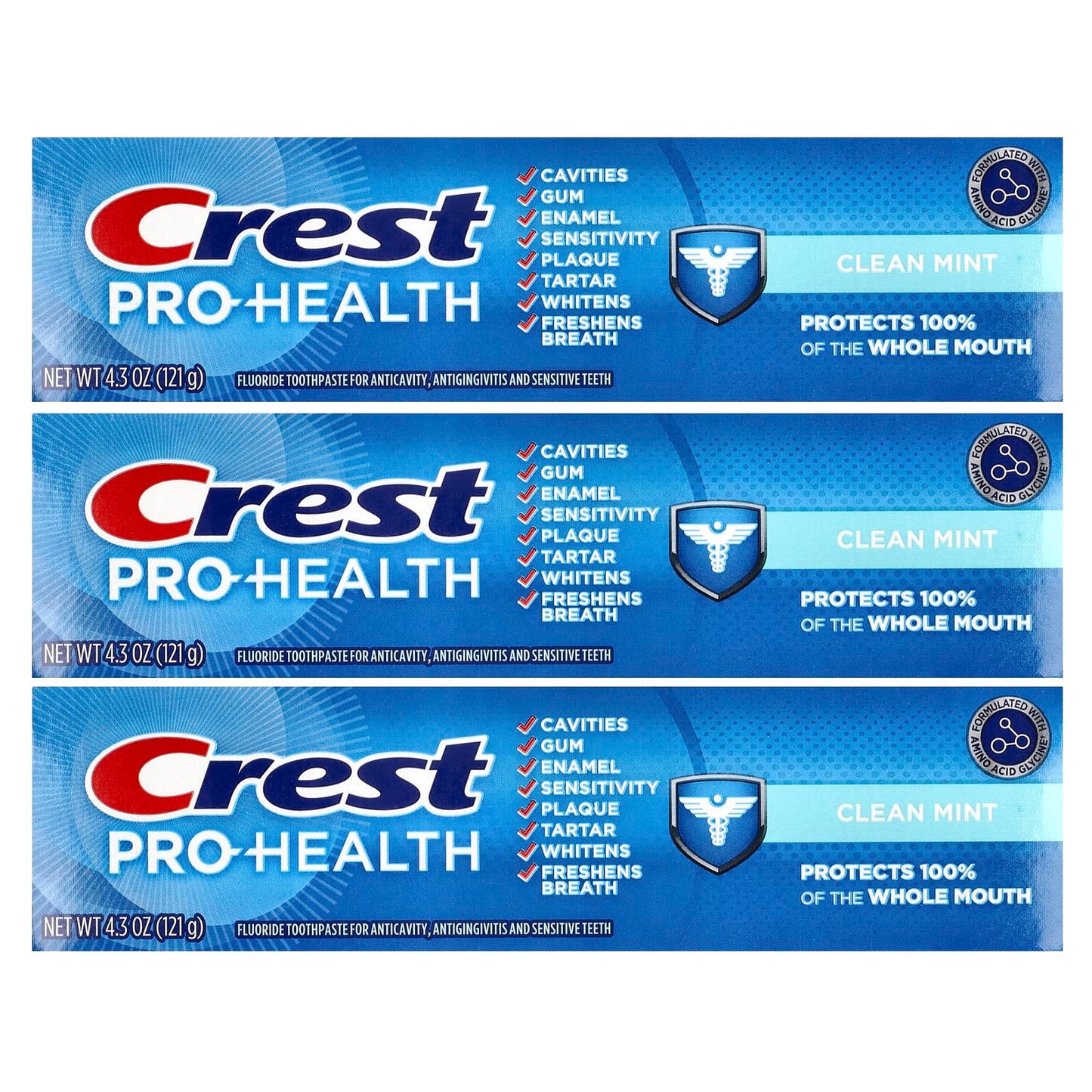Crest Pro-Health Clean Mint Fluoride Toothpaste, 3-Pack, 4.3 oz Each - Image 2