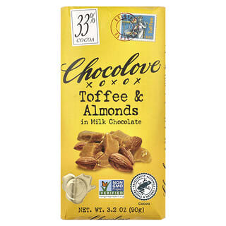 Indulge in Chocolove's Toffee & Almonds Milk Chocolate Delight