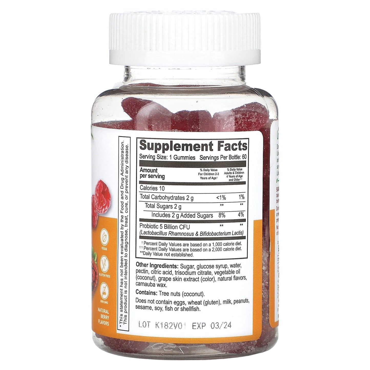 Lifeable, Kids Probiotic Gummies, Natural Berry, 5 Billion, 60 Gummies - Image 2