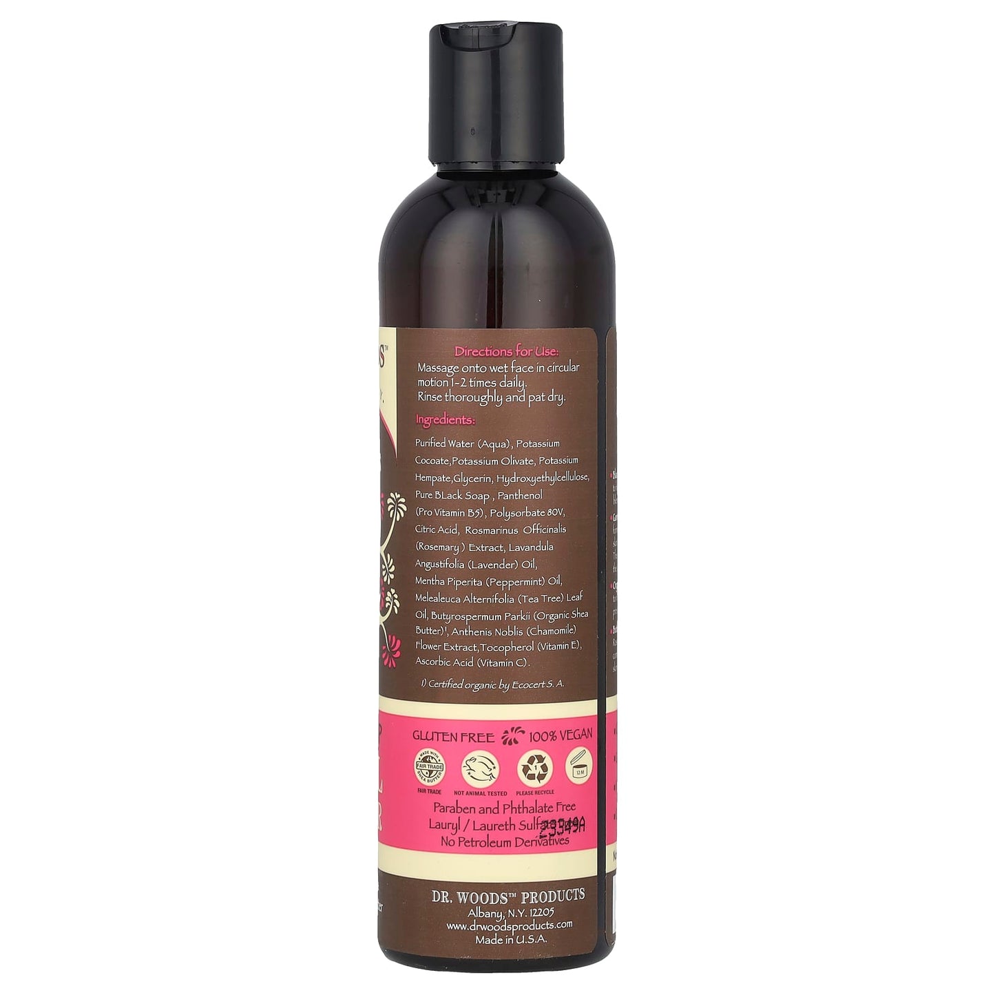 Dr. Woods Black Soap Facial Cleanser for All Skin Types - 8 fl oz - Image 2