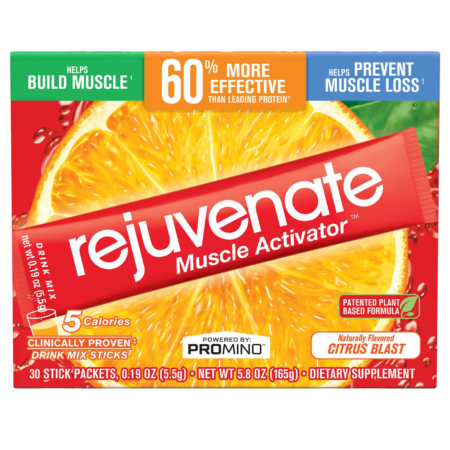 Rejuvenate Muscle Activator™, Drink Mix, Citrus Blast, 30 Stick Packets, 0.19 oz (5.5g) Each - Image 1