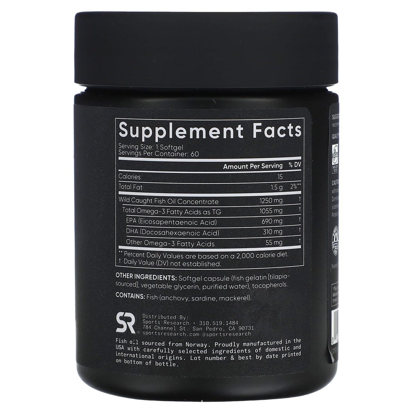 Sports Research, Omega-3 Fish Oil, Triple Strength, 60 Softgels - Image 2