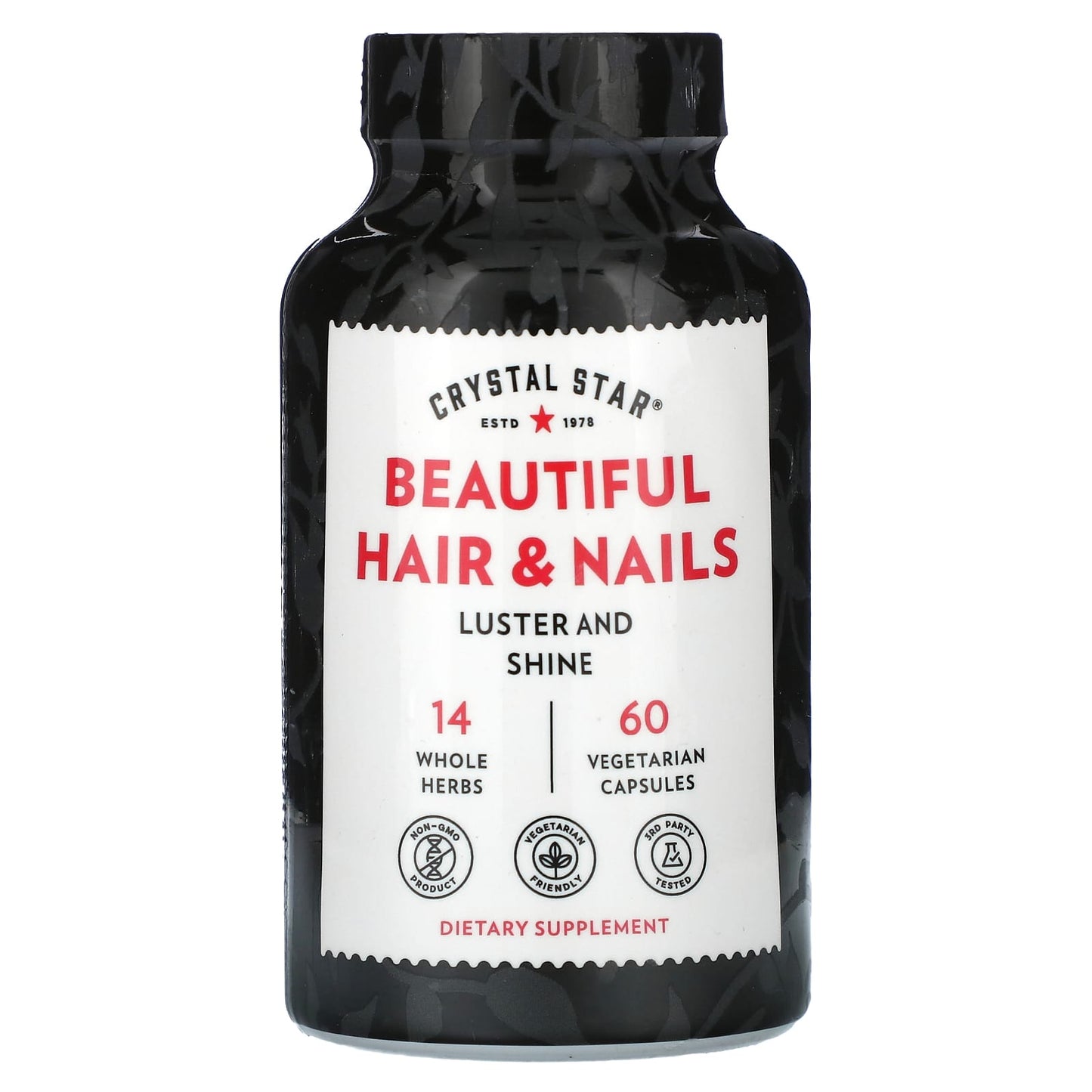 Crystal Star Hair & Nail Support, 60 Capsules - Vegetarian, Non-GMO - Image 1