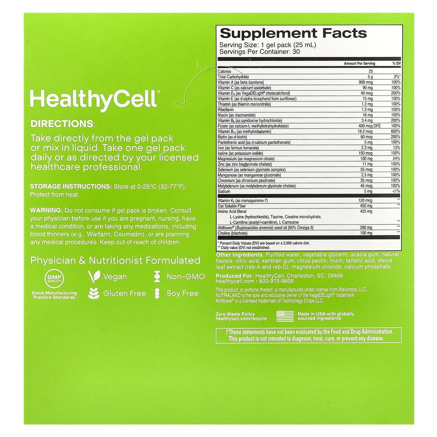 Vegan Multivitamin by HealthyCell - Peach Mango Flavor - Image 2