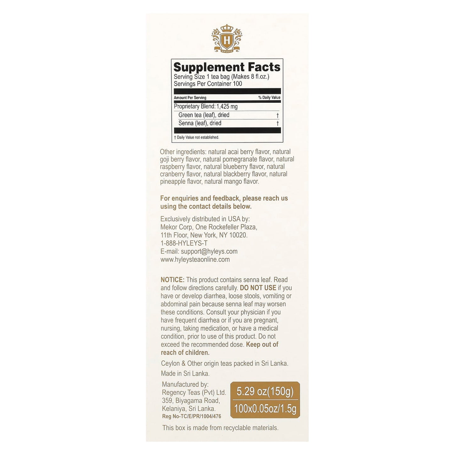 Hyleys Tea Slim Tea - Natural Weight Loss Supplement, 9 Flavors - Image 2