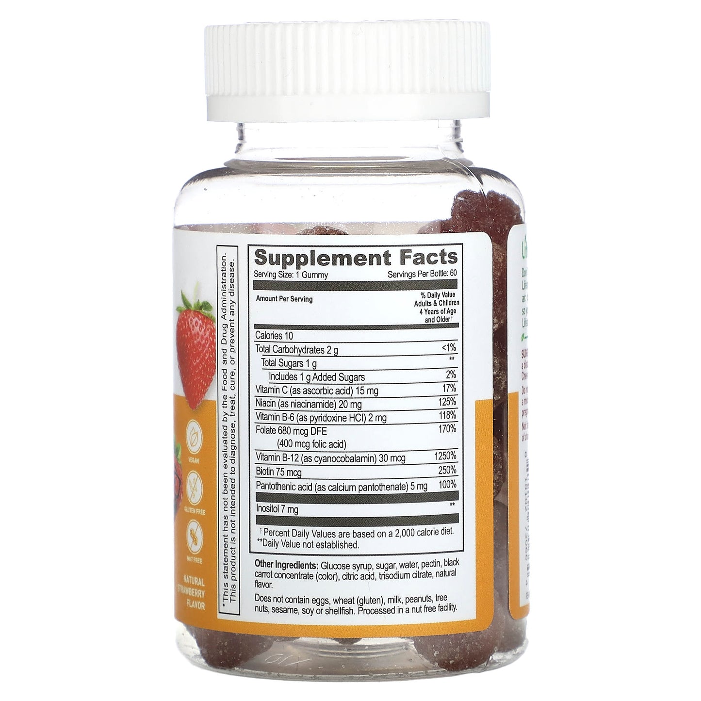 Lifeable, Kids B Complex + Vitamin C Gummies, Natural Strawberry, 60 Gummies - Image 2