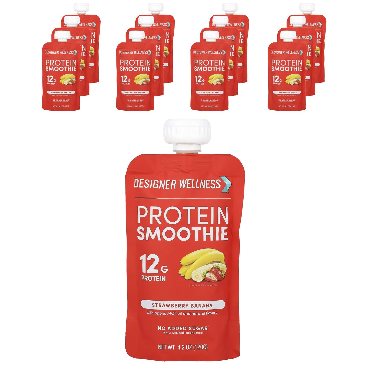 Strawberry Banana Protein Smoothie Packs | 12g Protein, Gluten-Free - Image 1