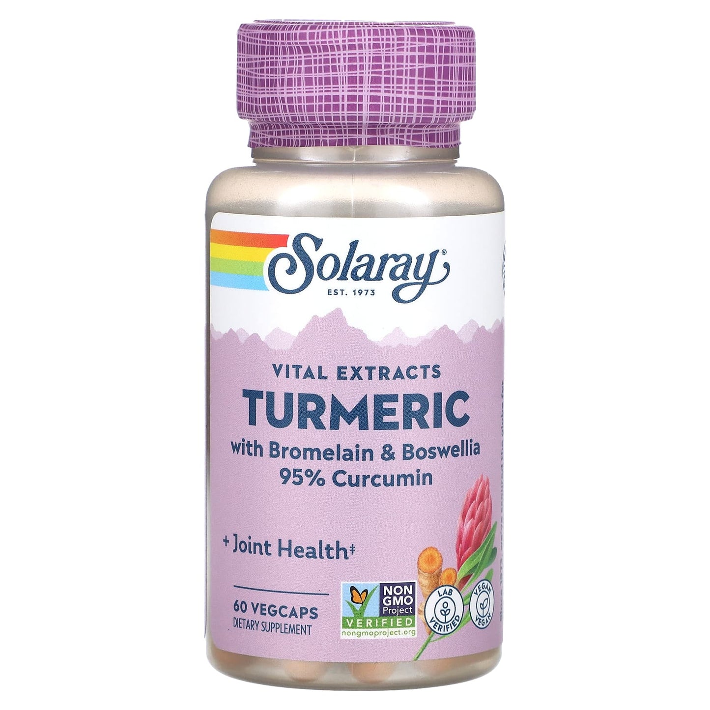 Solaray, Vital Extracts, Turmeric with Bromelain & Boswellia, 60 VegCaps - Image 1