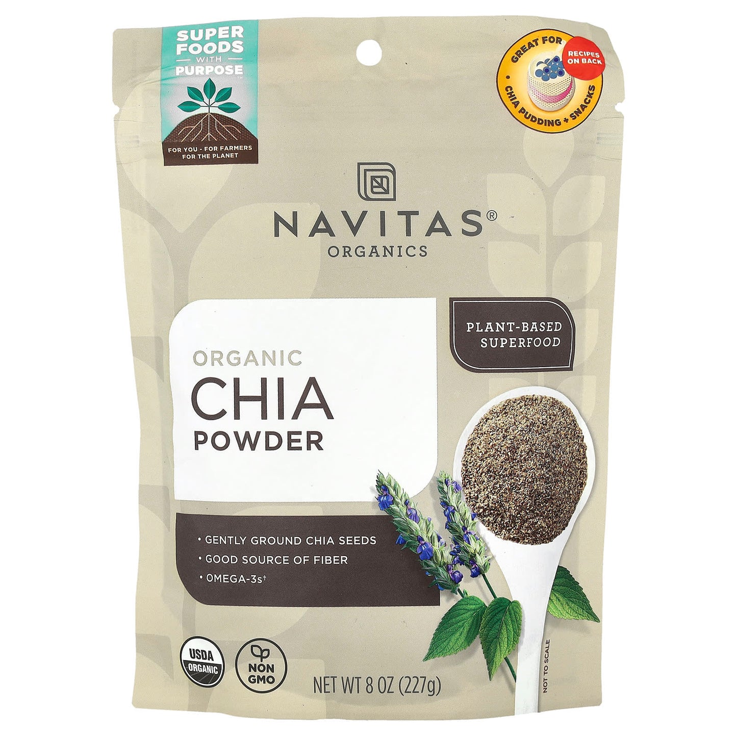 Navitas Organics, Organic Chia Powder, 8 oz (227 g) - Image 1