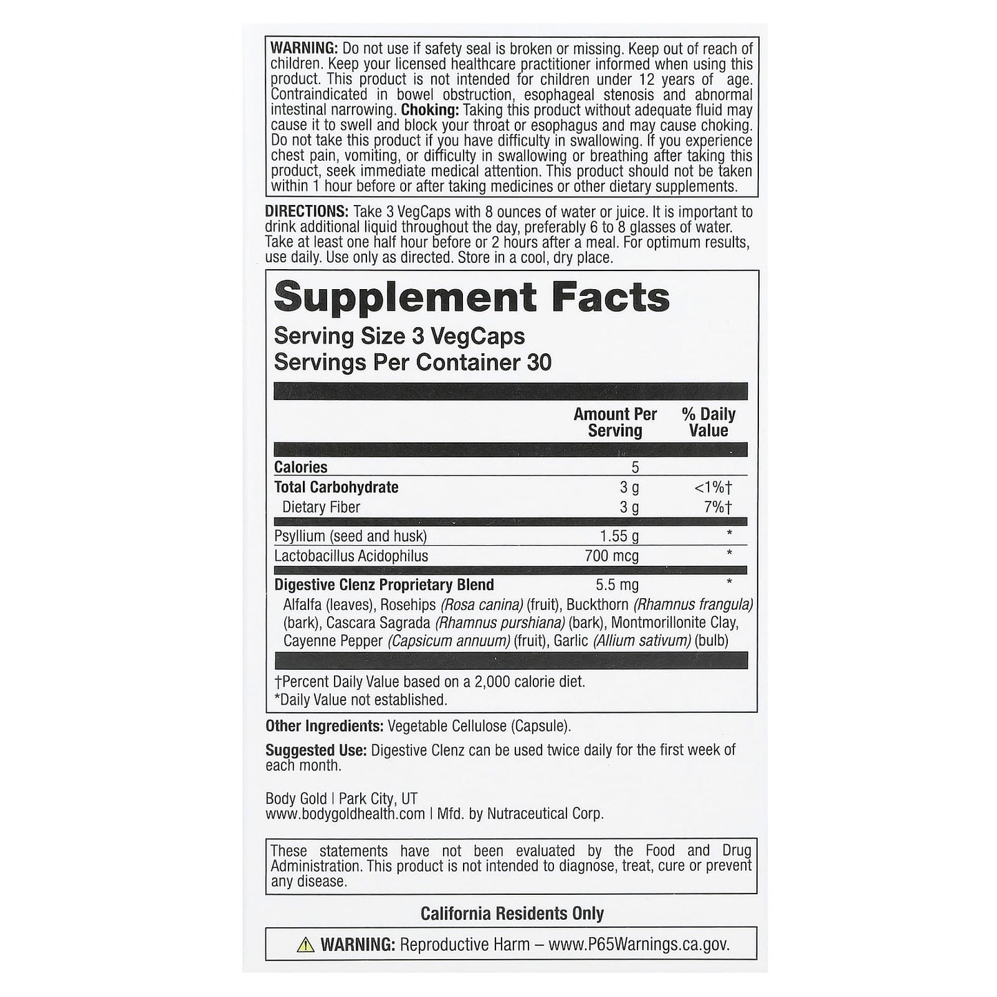 BodyGold Digestive Clenz: Natural Detox & Nutrient Absorption - Image 2