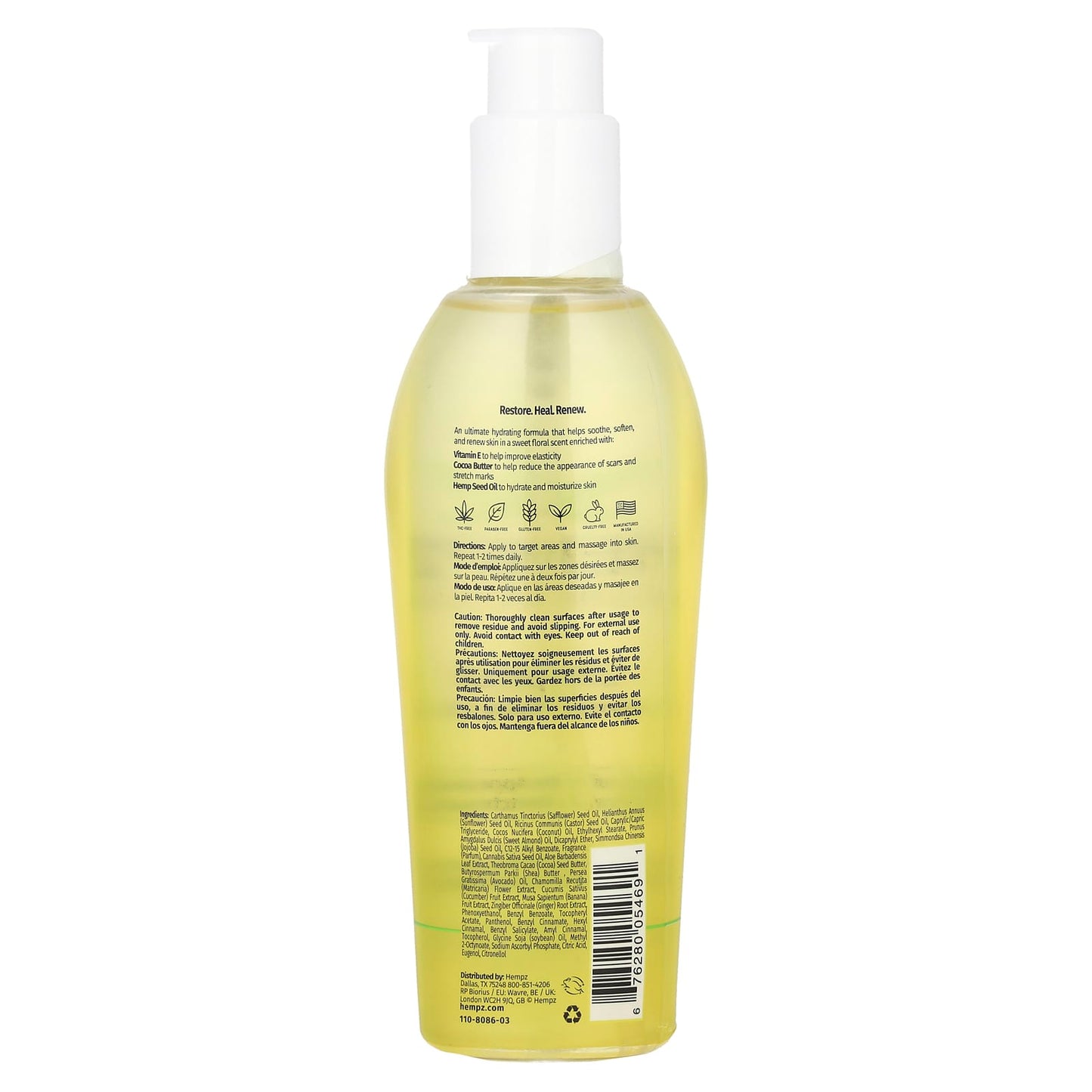 "Hempz Herbal Body Oil for Scar and Stretch Mark Removal, 6.76 fl oz" - Image 2