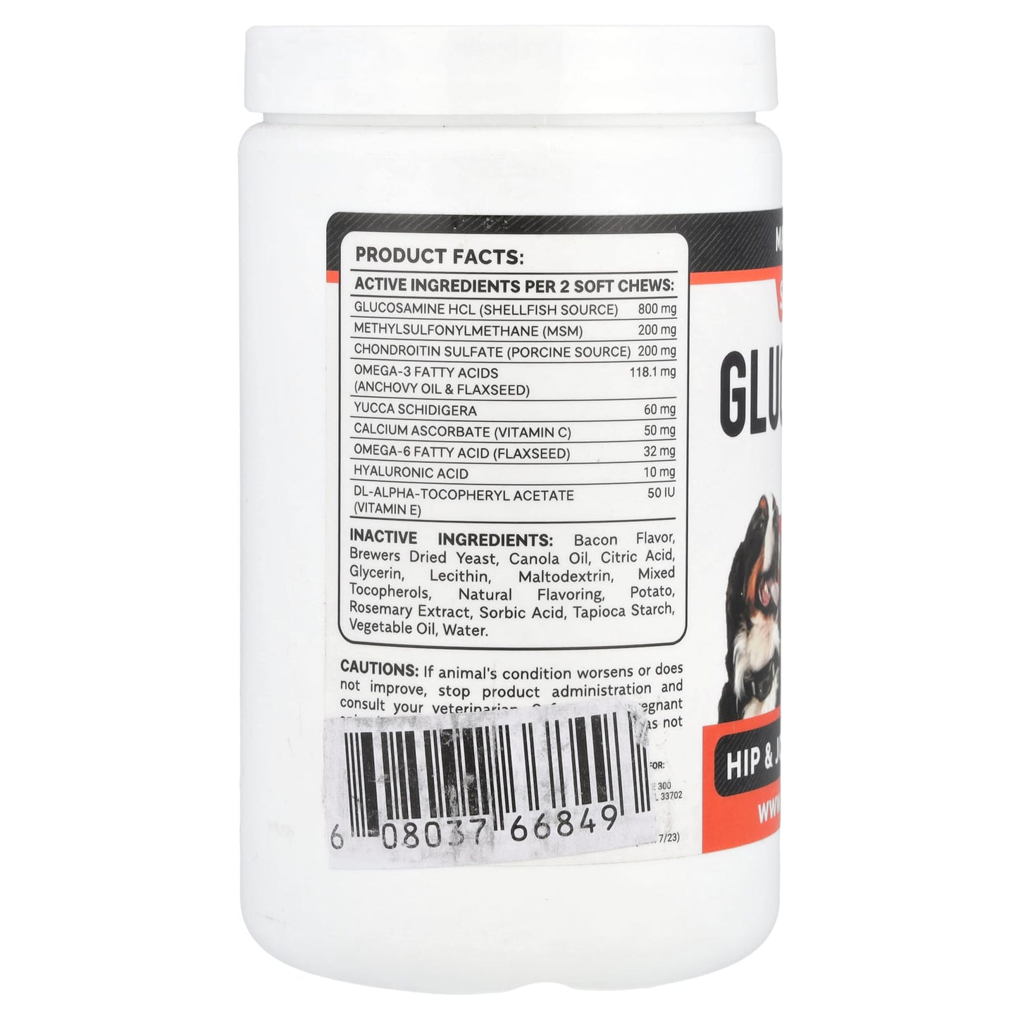 StrellaLab, Max Strength Glucosamine Chews, For Dogs, Senior Advanced, Bacon, 180 Chews, 19 oz (450 g) - Image 2