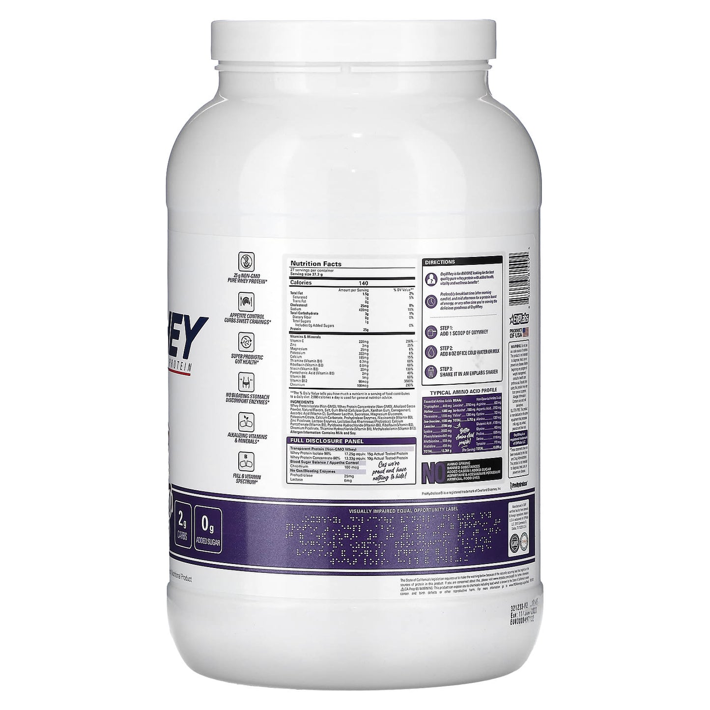 EHPlabs OxyWhey Lean Wellness Protein - Delicious Chocolate - Image 2