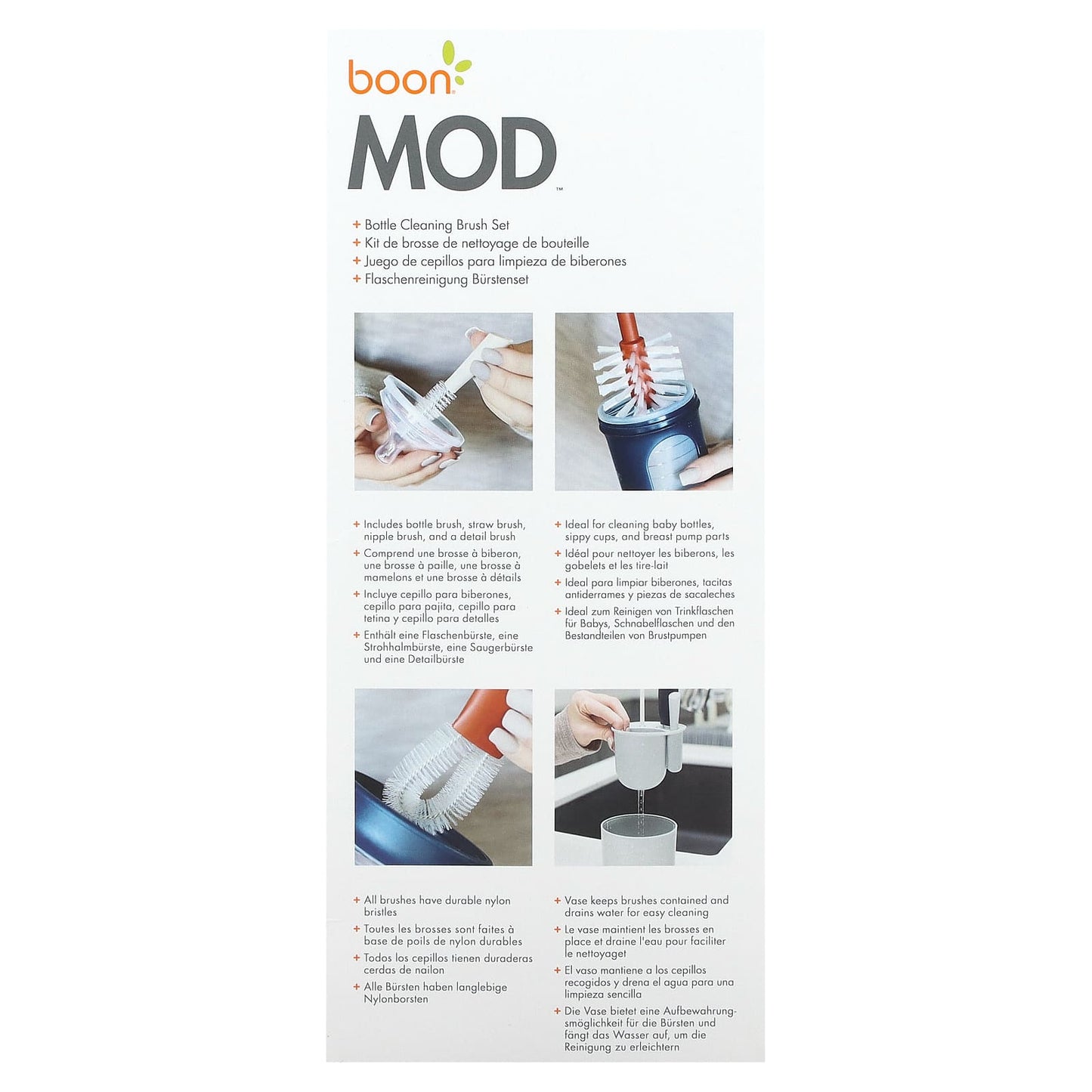 Boon MOD Bottle Cleaning Brush Set - Easy & Effective Cleaning - Image 2